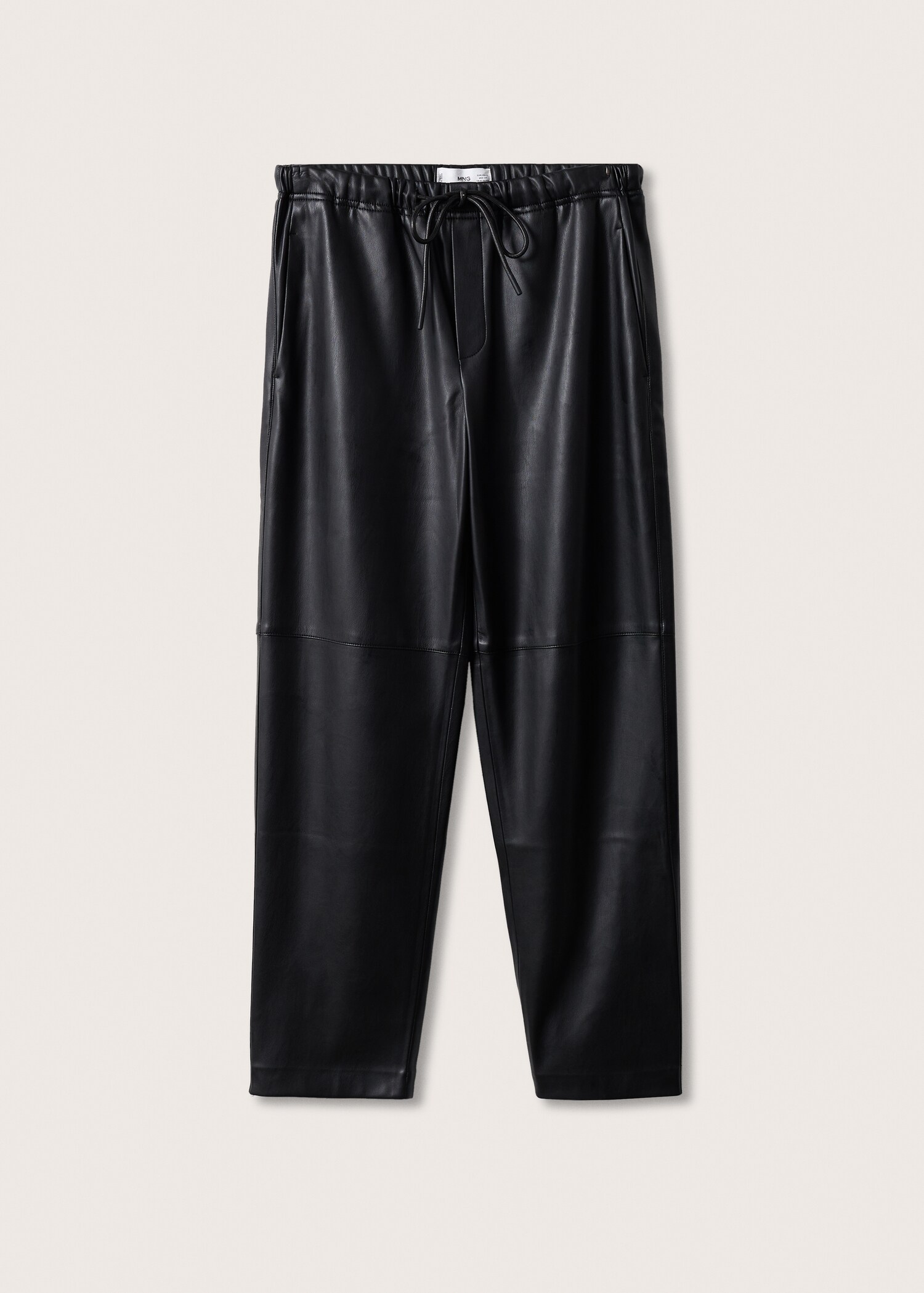 Leather-effect elastic waist trousers - Article without model