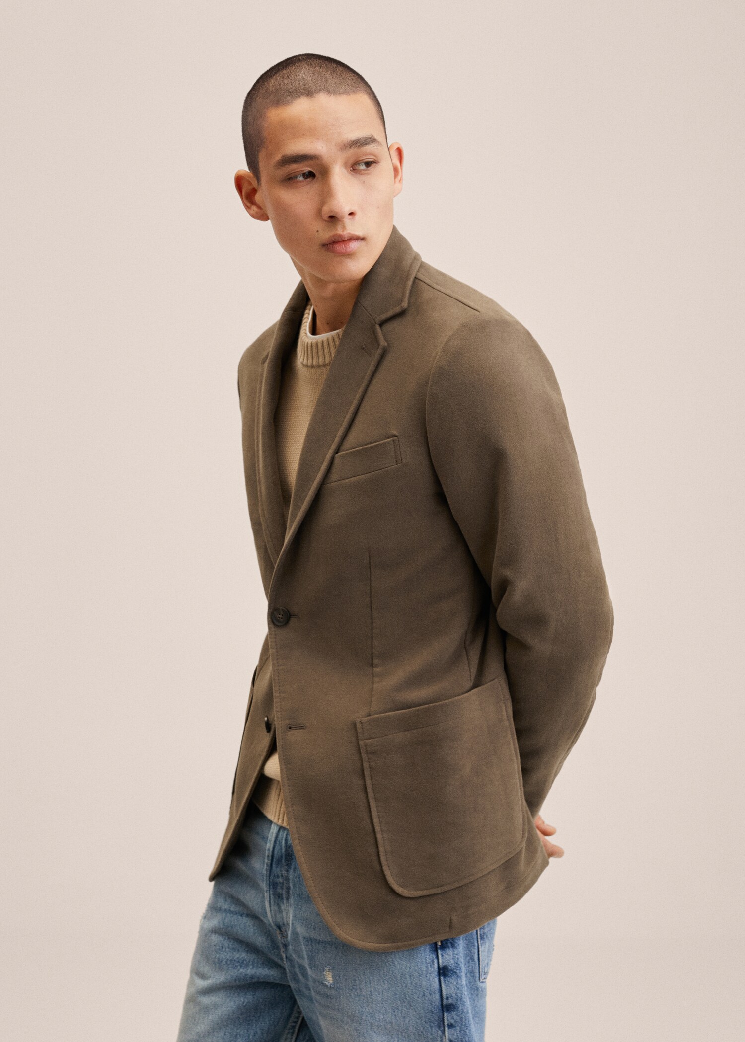 Bavlněné sako slim fit - Detail zboží 2