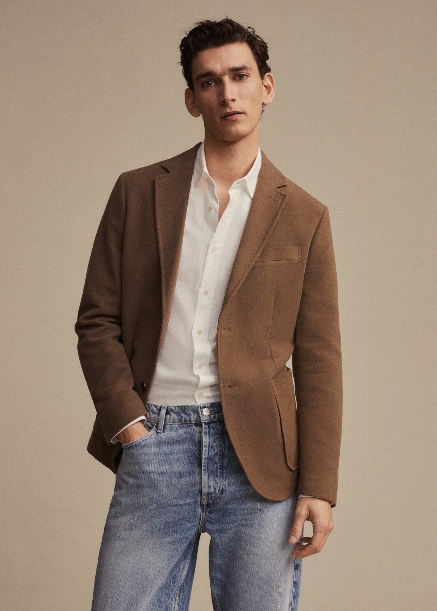 Bavlněné sako slim fit - Detail zboží 5