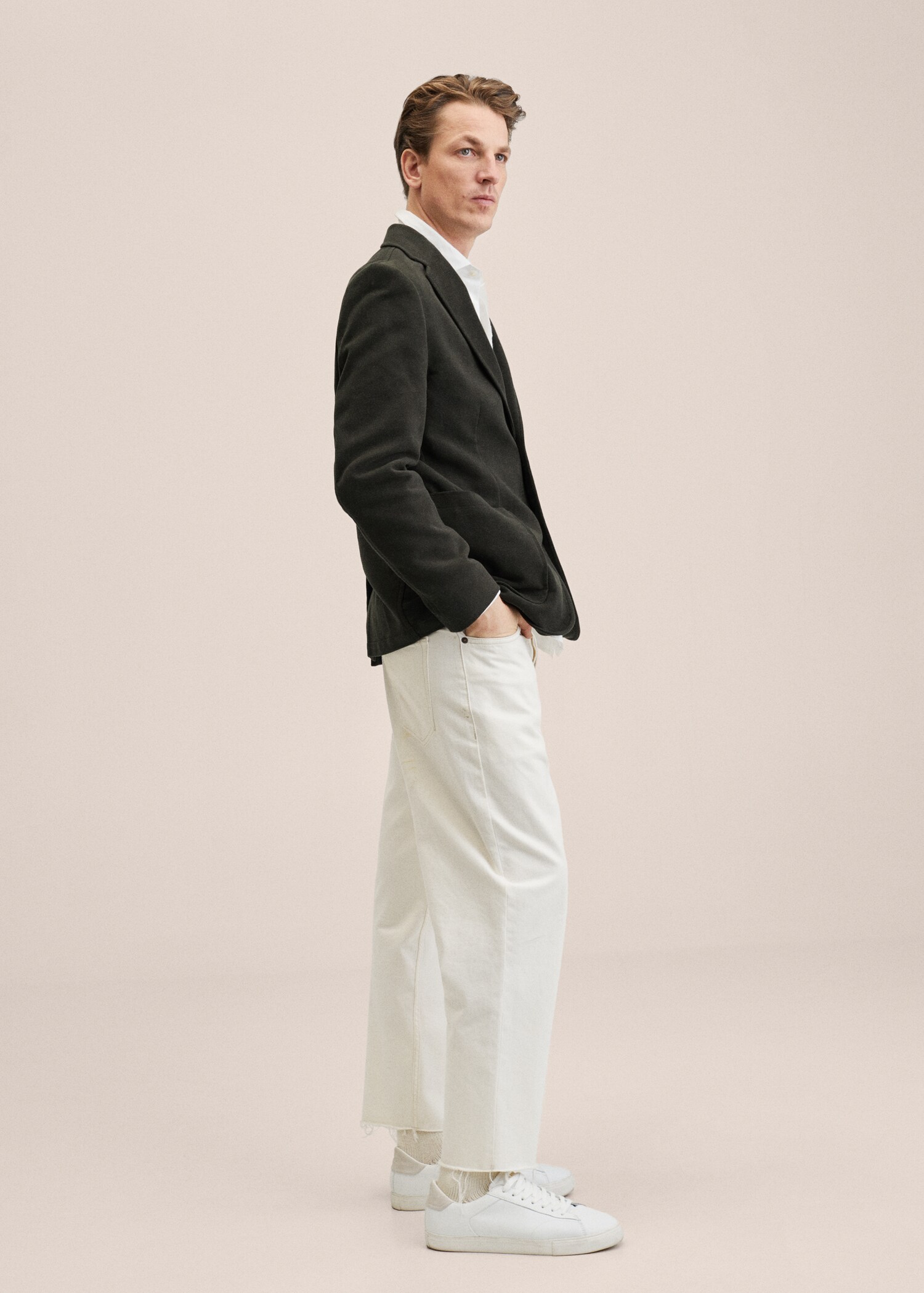 Bavlněné sako slim fit - Detail zboží 2