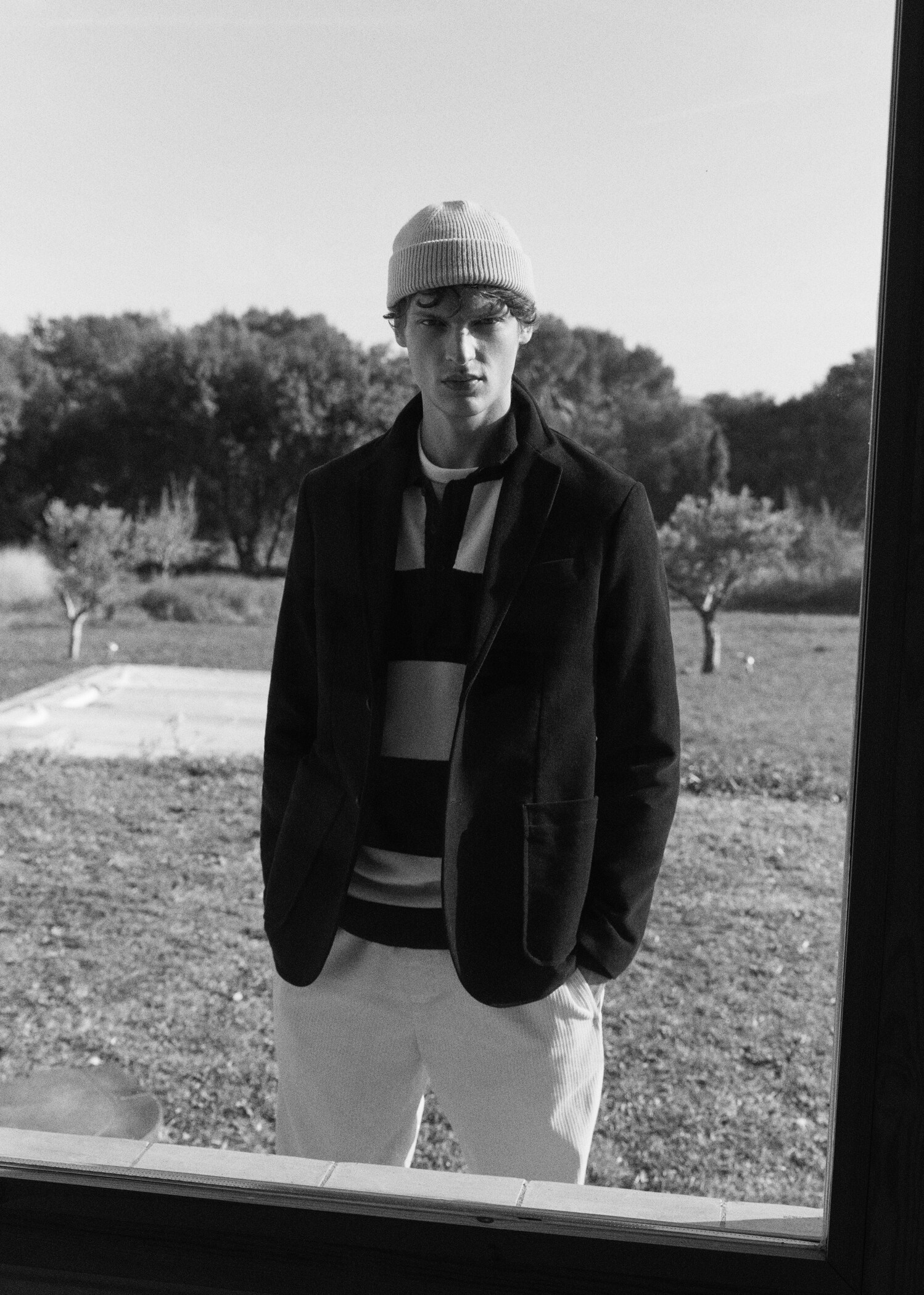 Bavlněné sako slim fit - Detail zboží 5