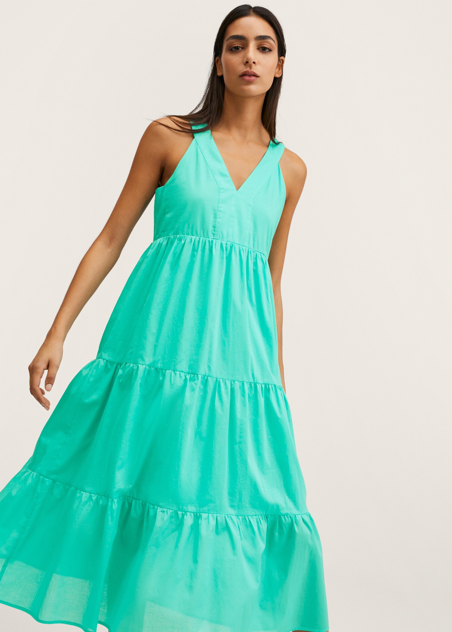 Frill cotton dress - Medium plane