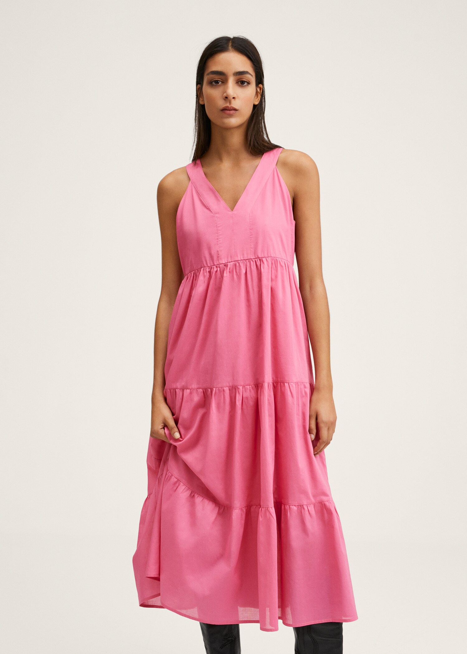 Frill cotton dress - Medium plane