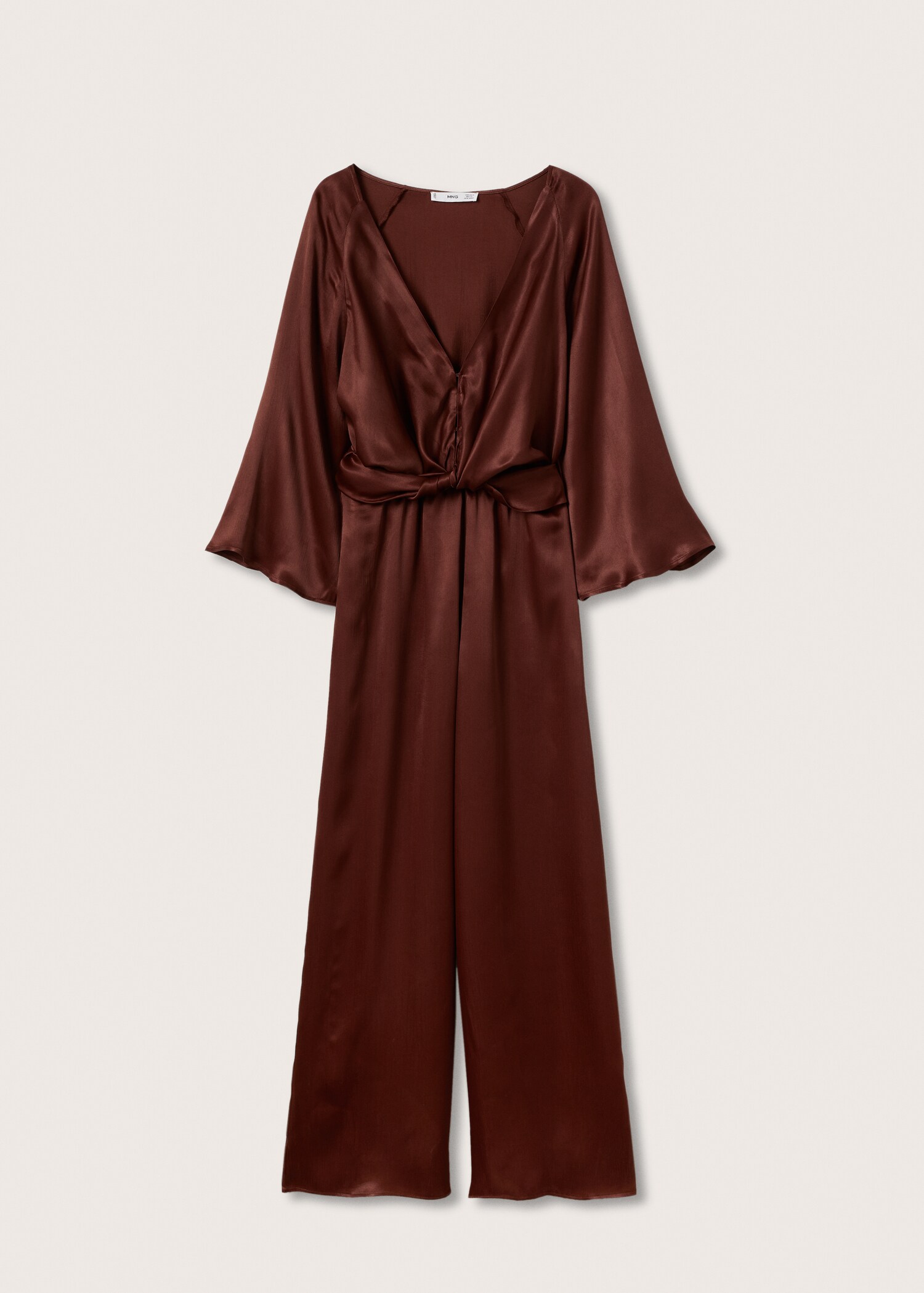 Satin jumpsuit with belt - Article without model