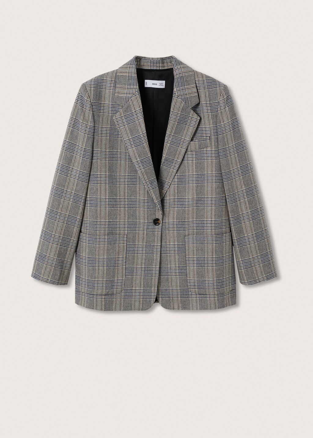 Checked wool blazer