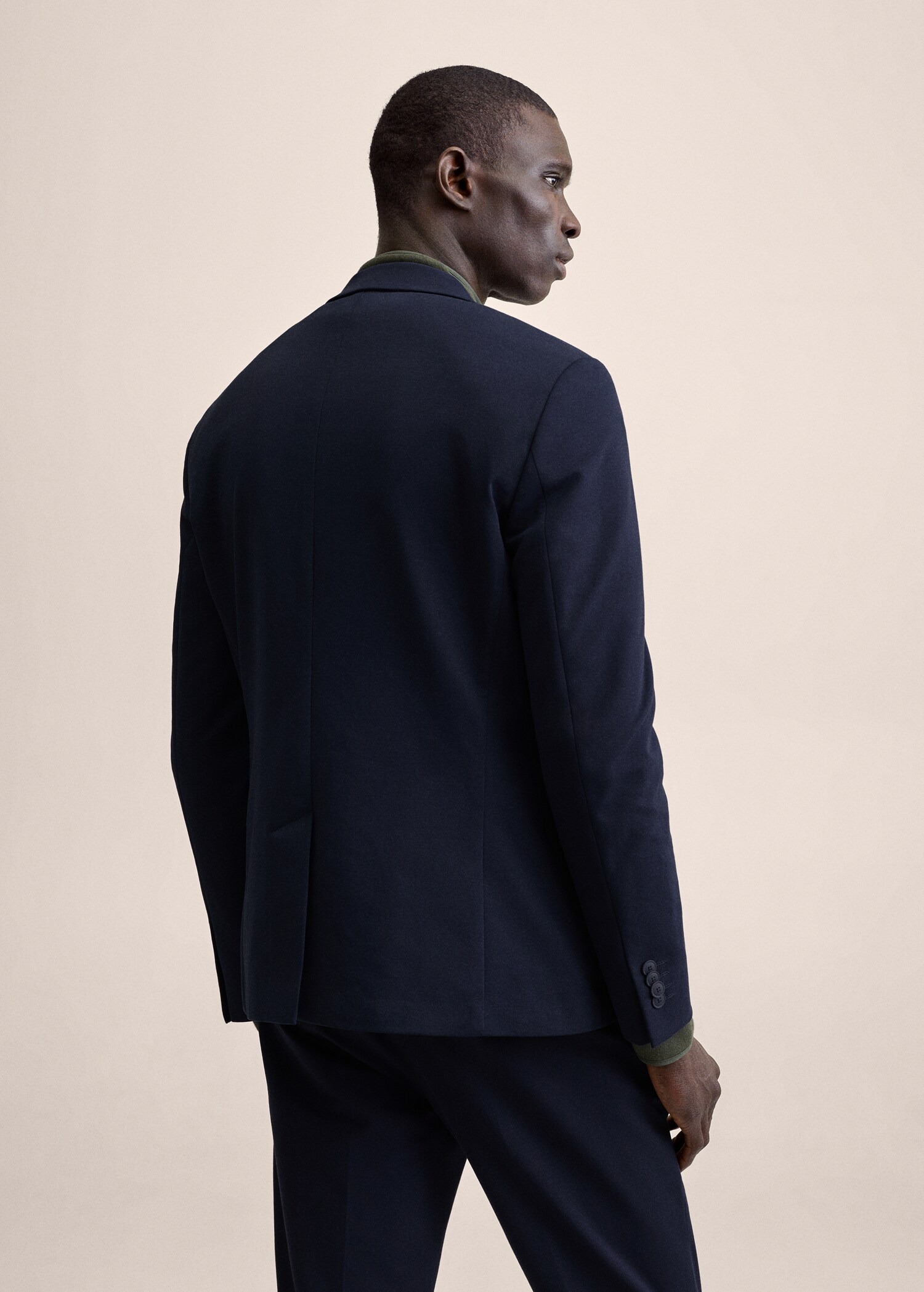 Bavlněné oblekové sako slim fit - Zadní strana zboží