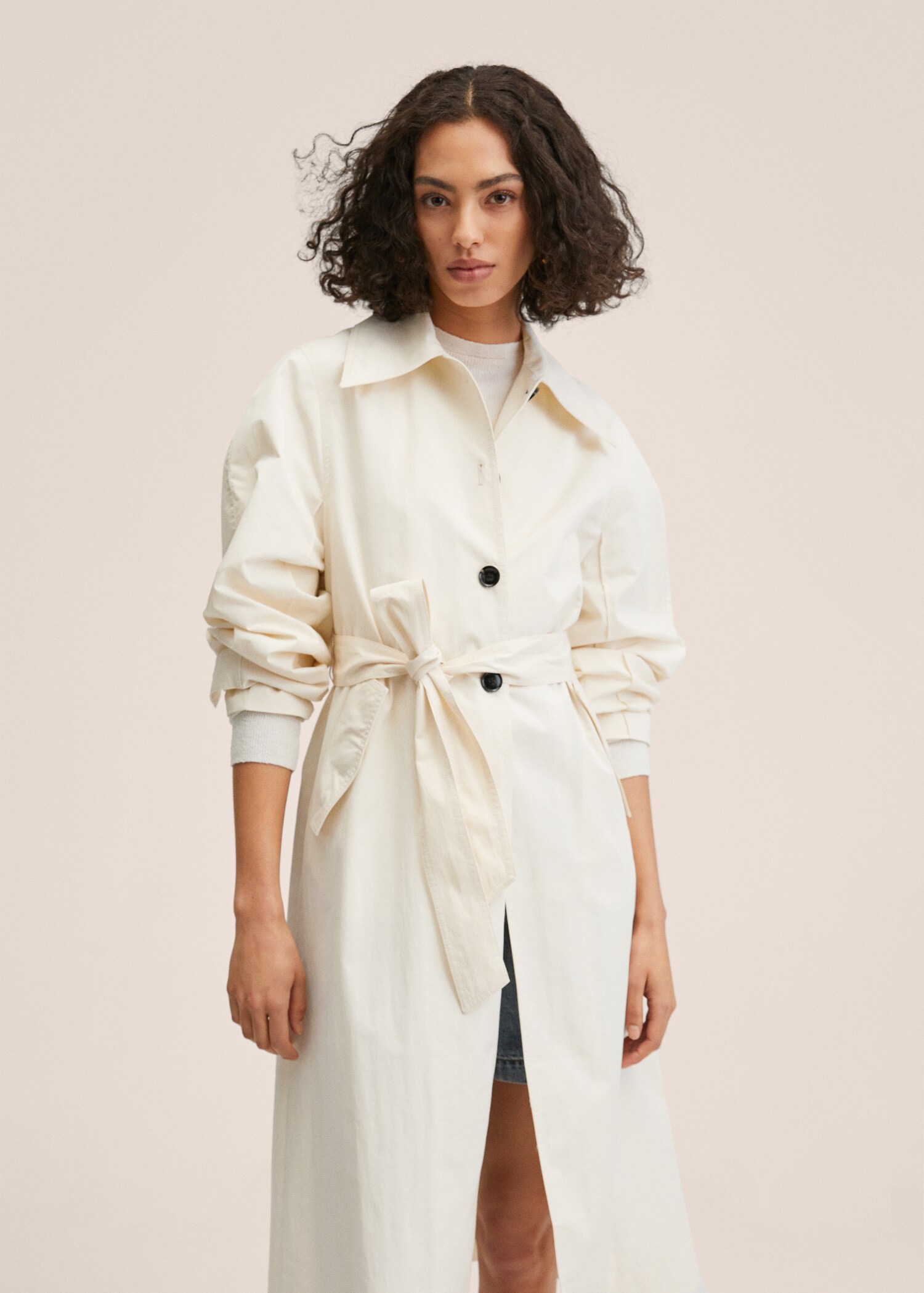 Balloon-sleeve trench coat - Medium plane