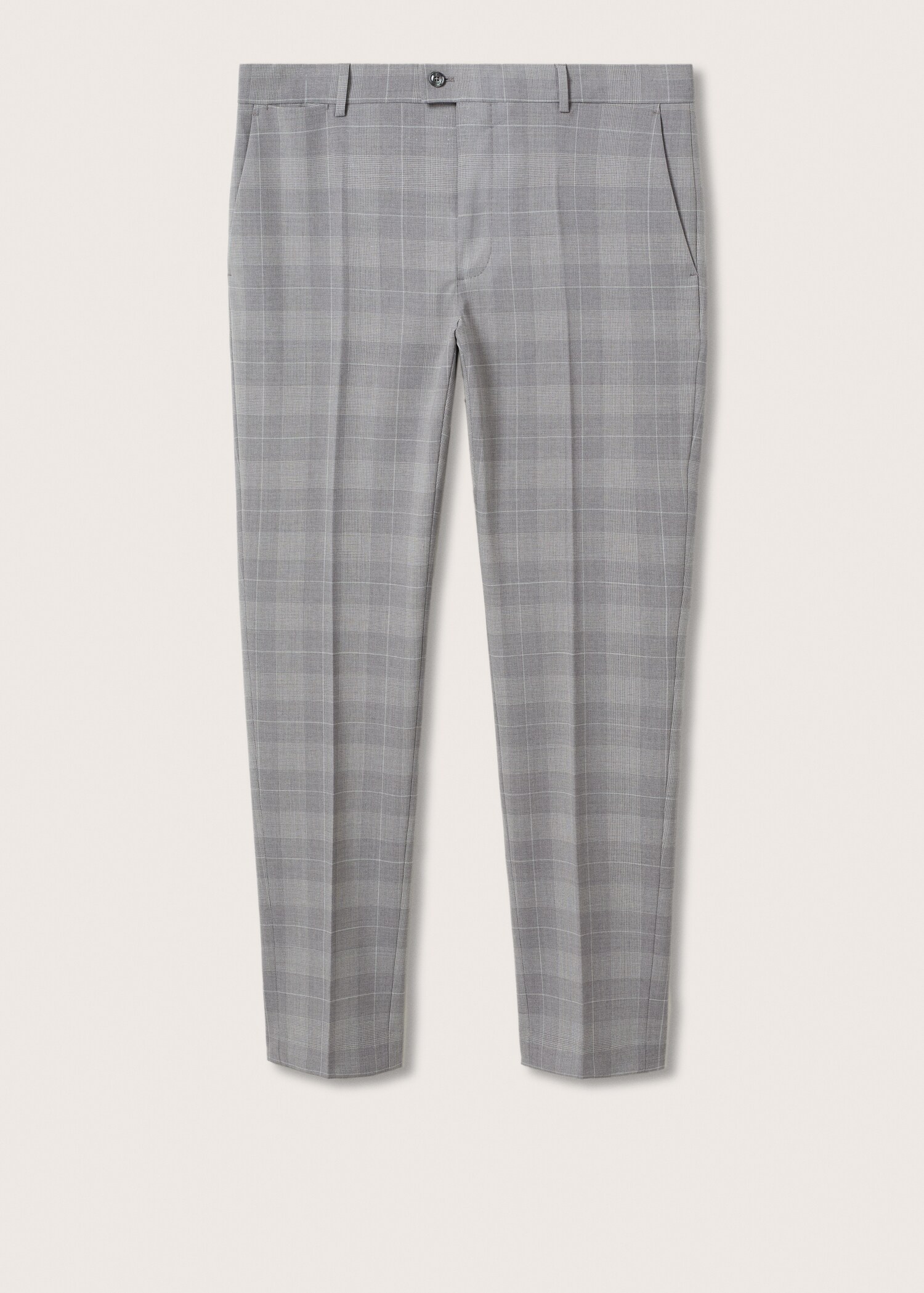 Slim fit check wool suit trousers - Article without model