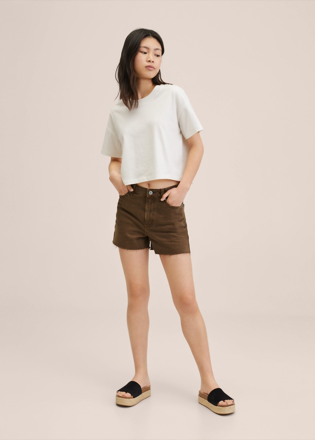 Frayed denim shorts Girls MANGO OUTLET Finland