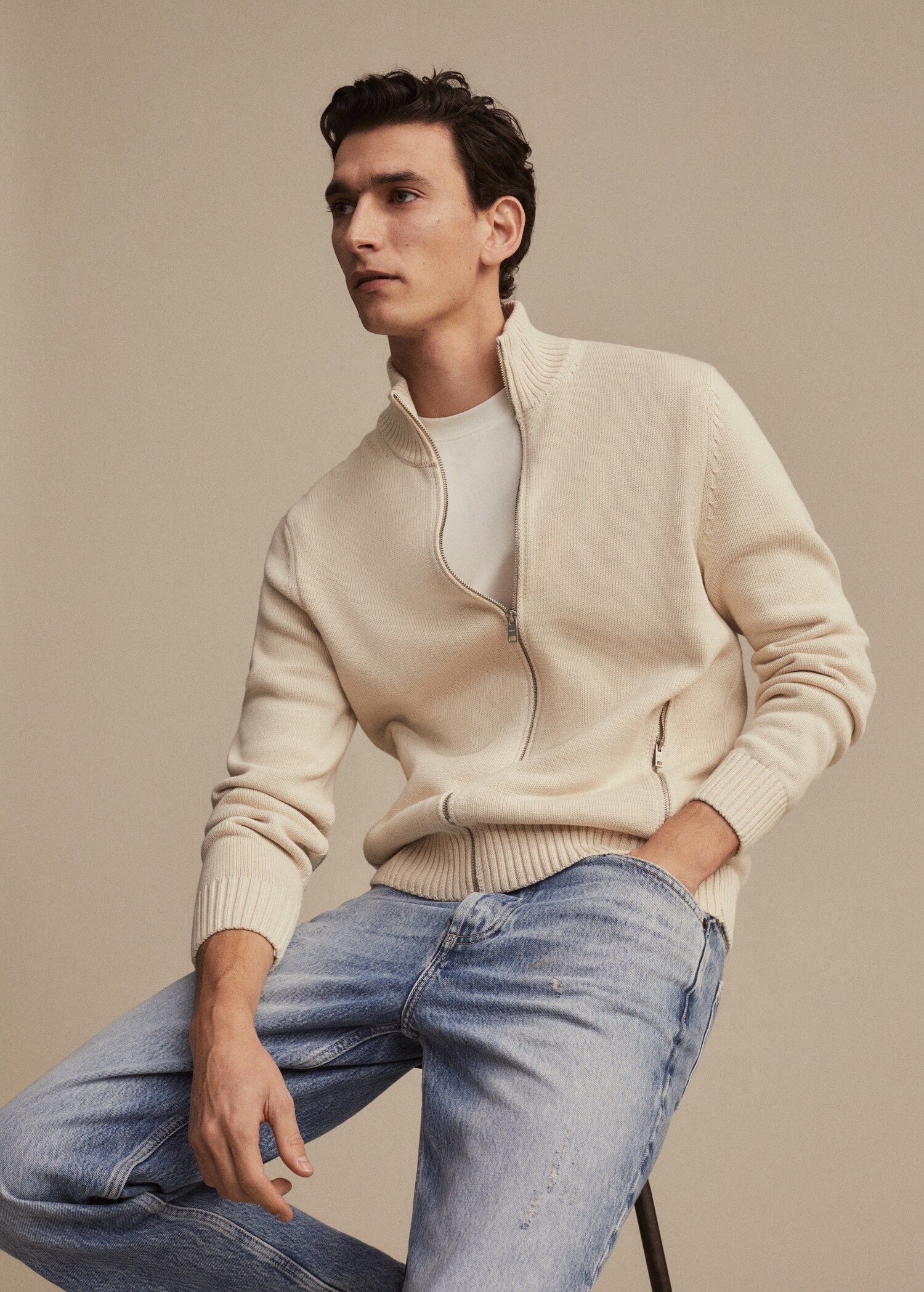 Zipped cotton cardigan - Details of the article 9