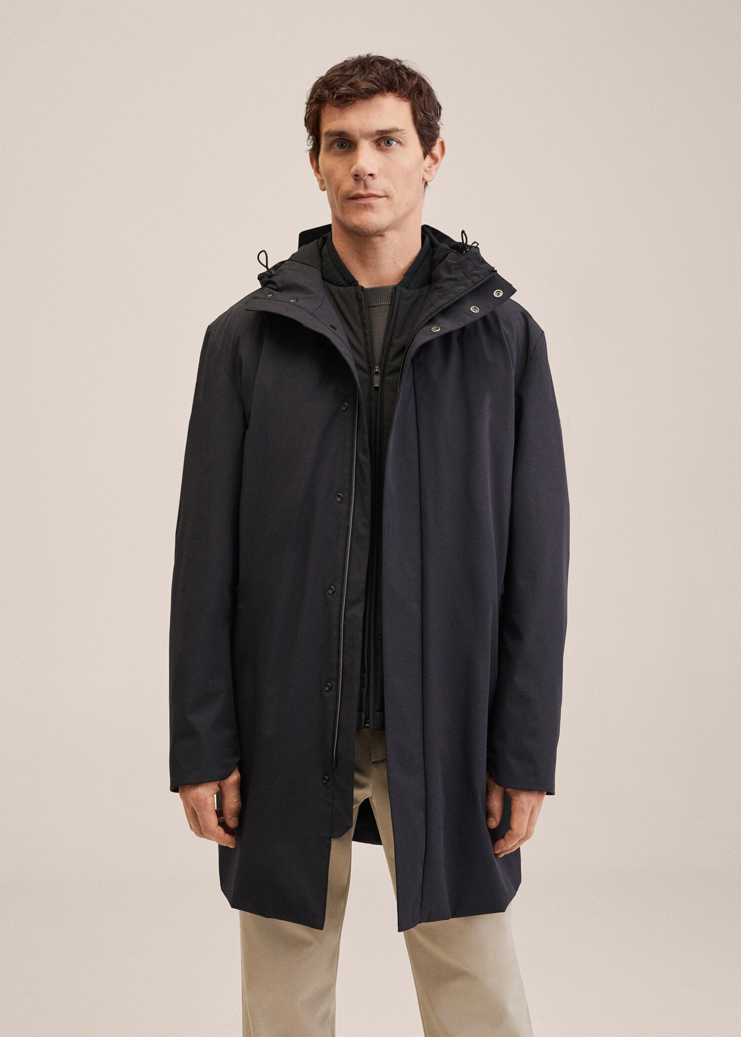 Parka impermeable chaleco extraible - Plano medio