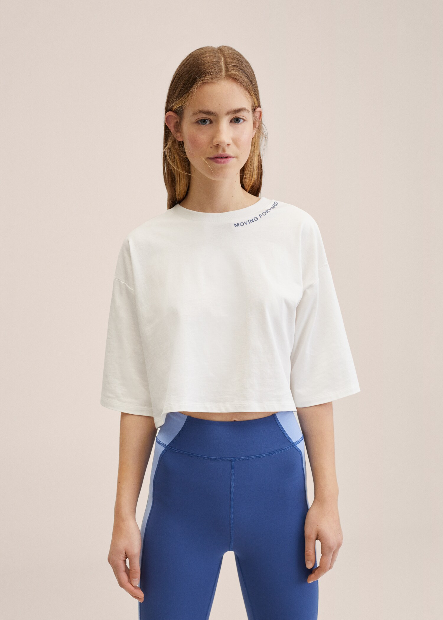 Cropped cotton T-shirt - Medium plane