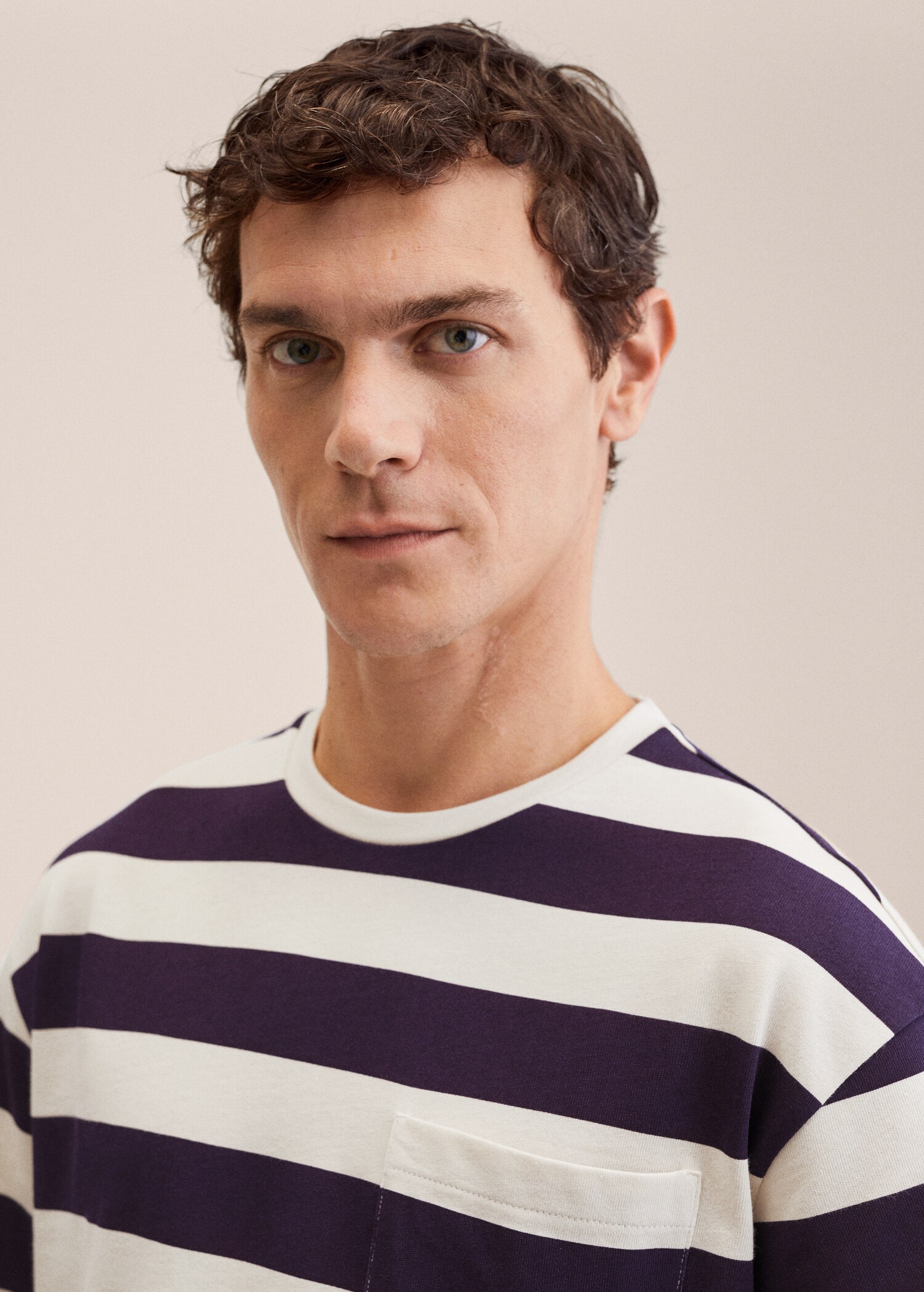 T-shirt coton à rayures - Détail de l'article 1