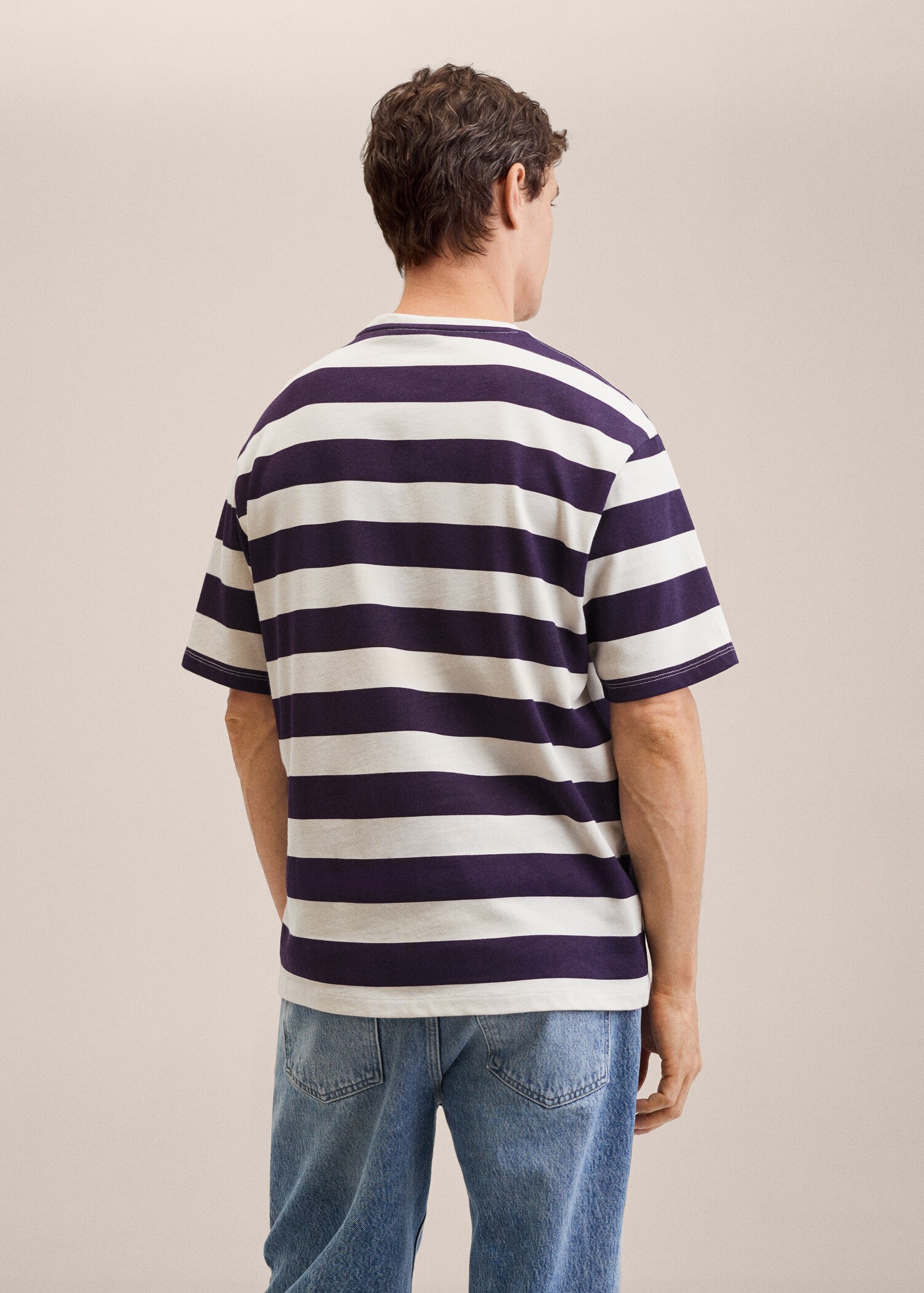 T-shirt coton à rayures - Verso de l’article