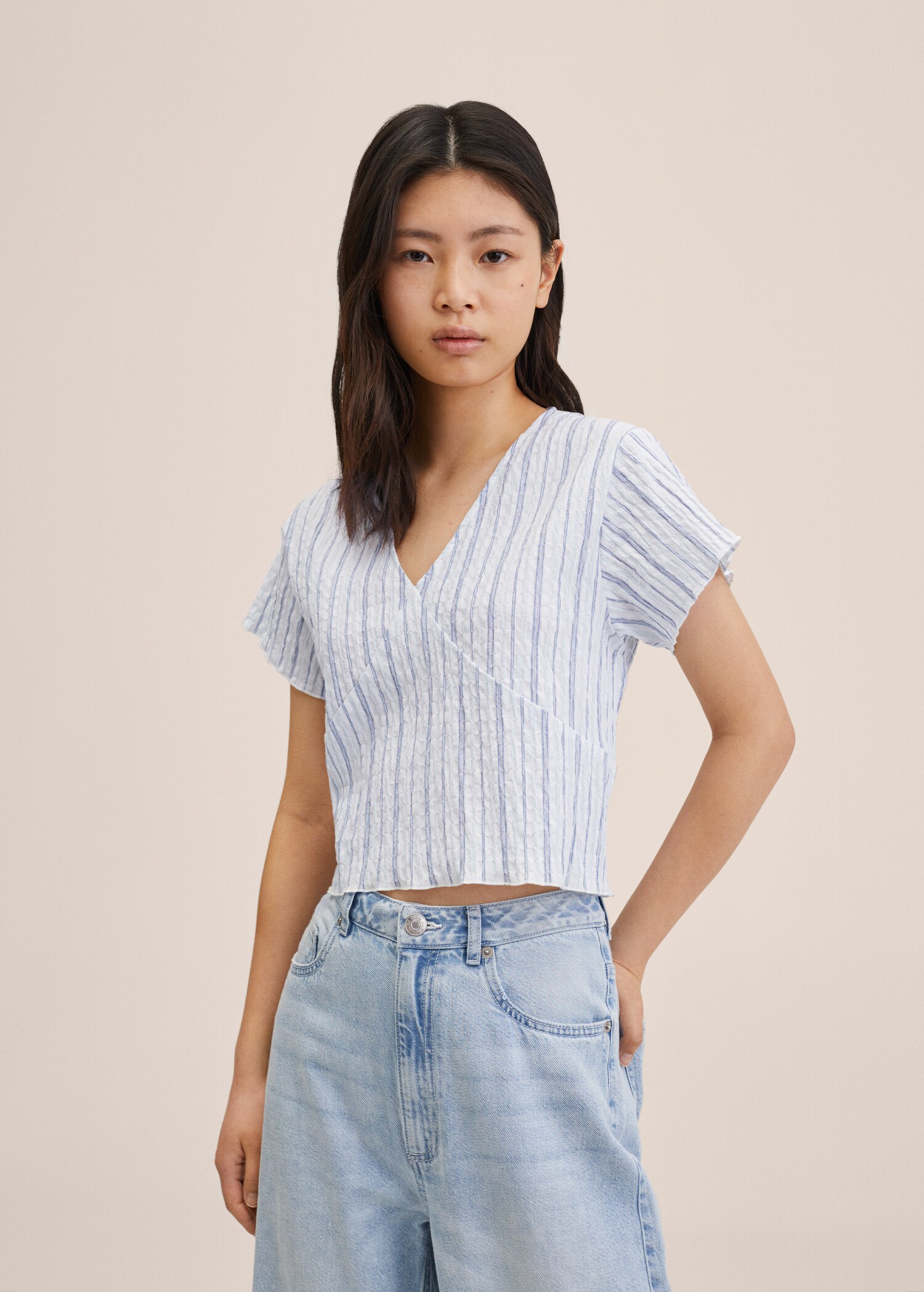 Cropped cotton blouse - Details of the article 1