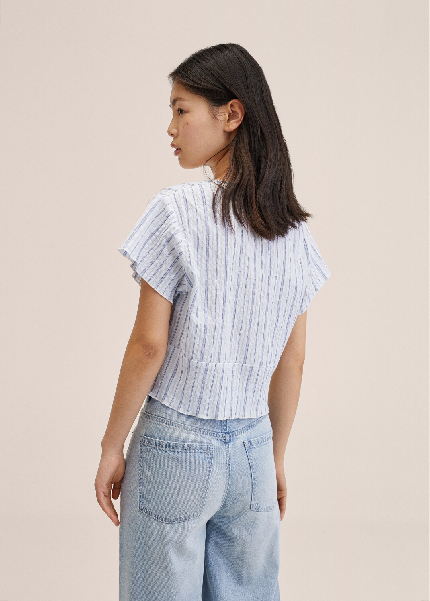 Cropped cotton blouse - Reverse of the article