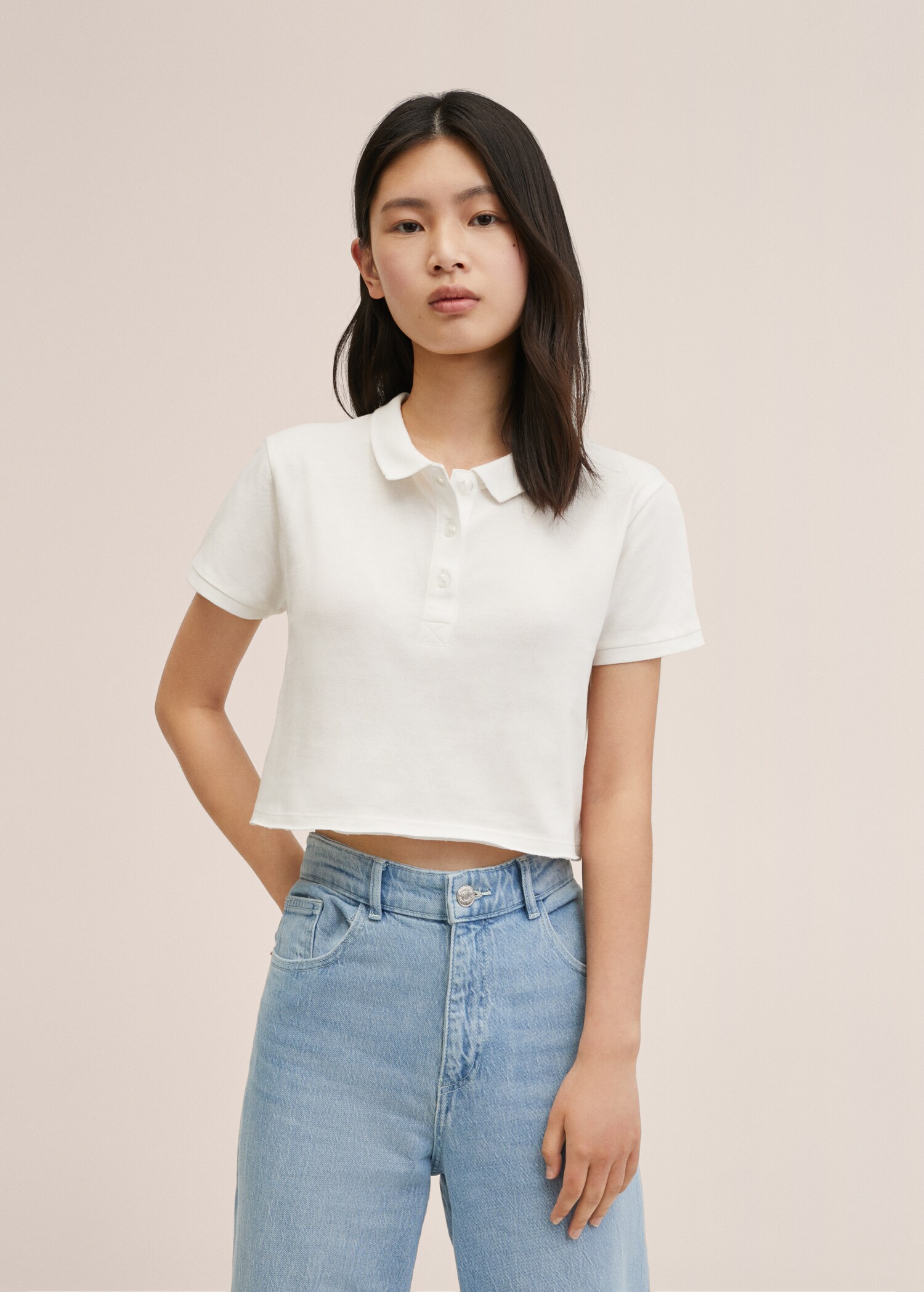 Polo crop coton  - Détail de l'article 1