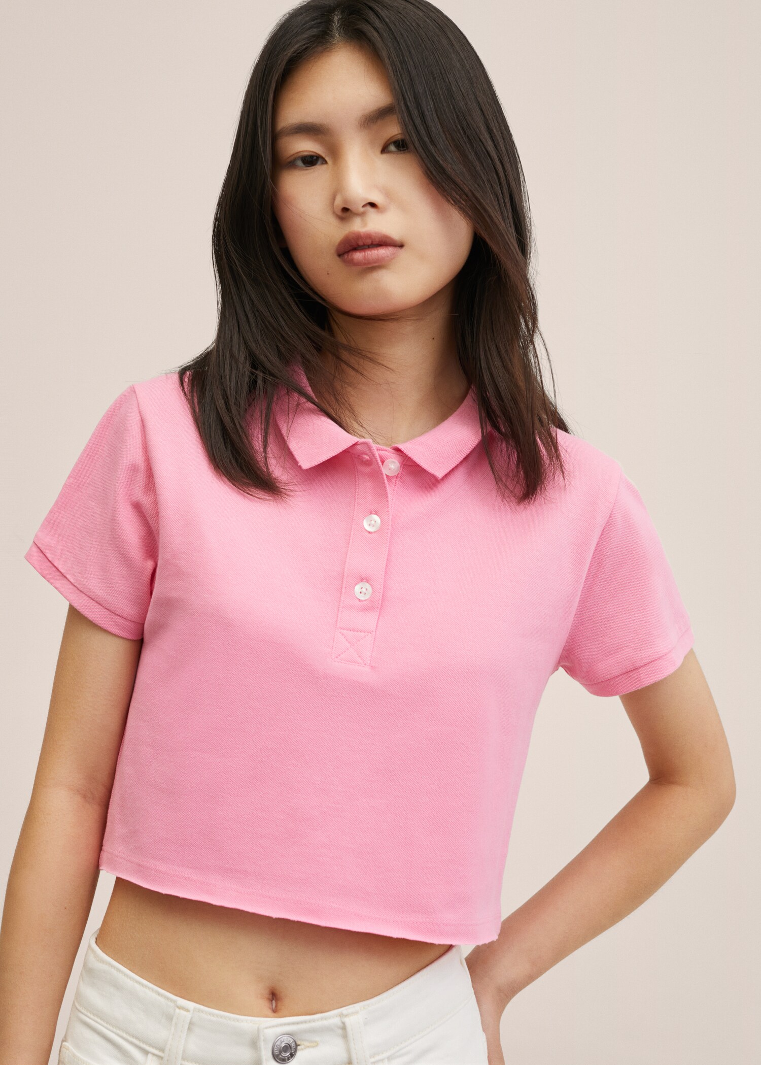 Polo crop cotó  - Detall de l'article 1