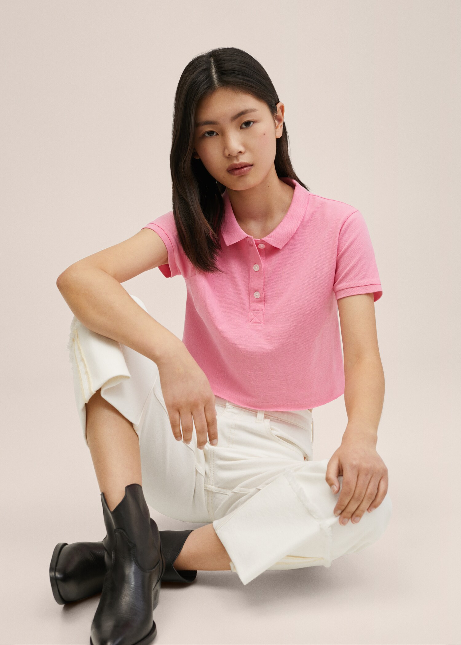 Polo crop cotó  - Detall de l'article 2