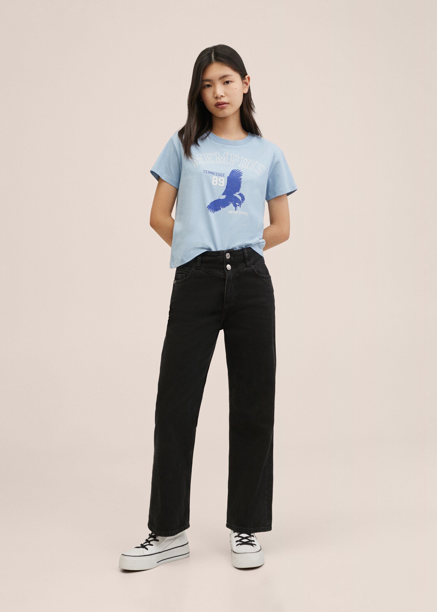 Printed cotton-blend T-shirt - Medium plane