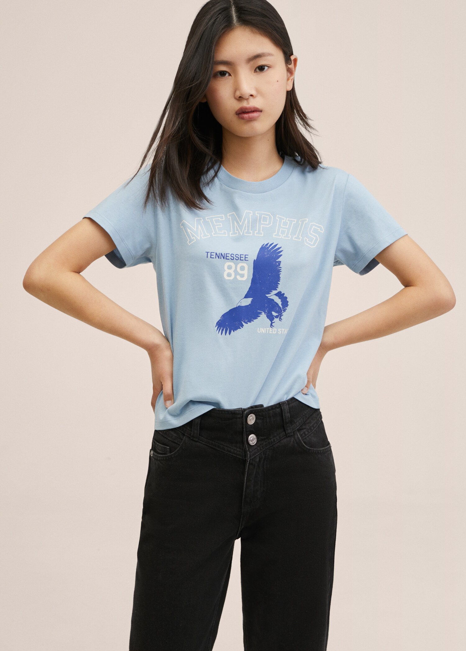 Printed cotton-blend T-shirt - Details of the article 1