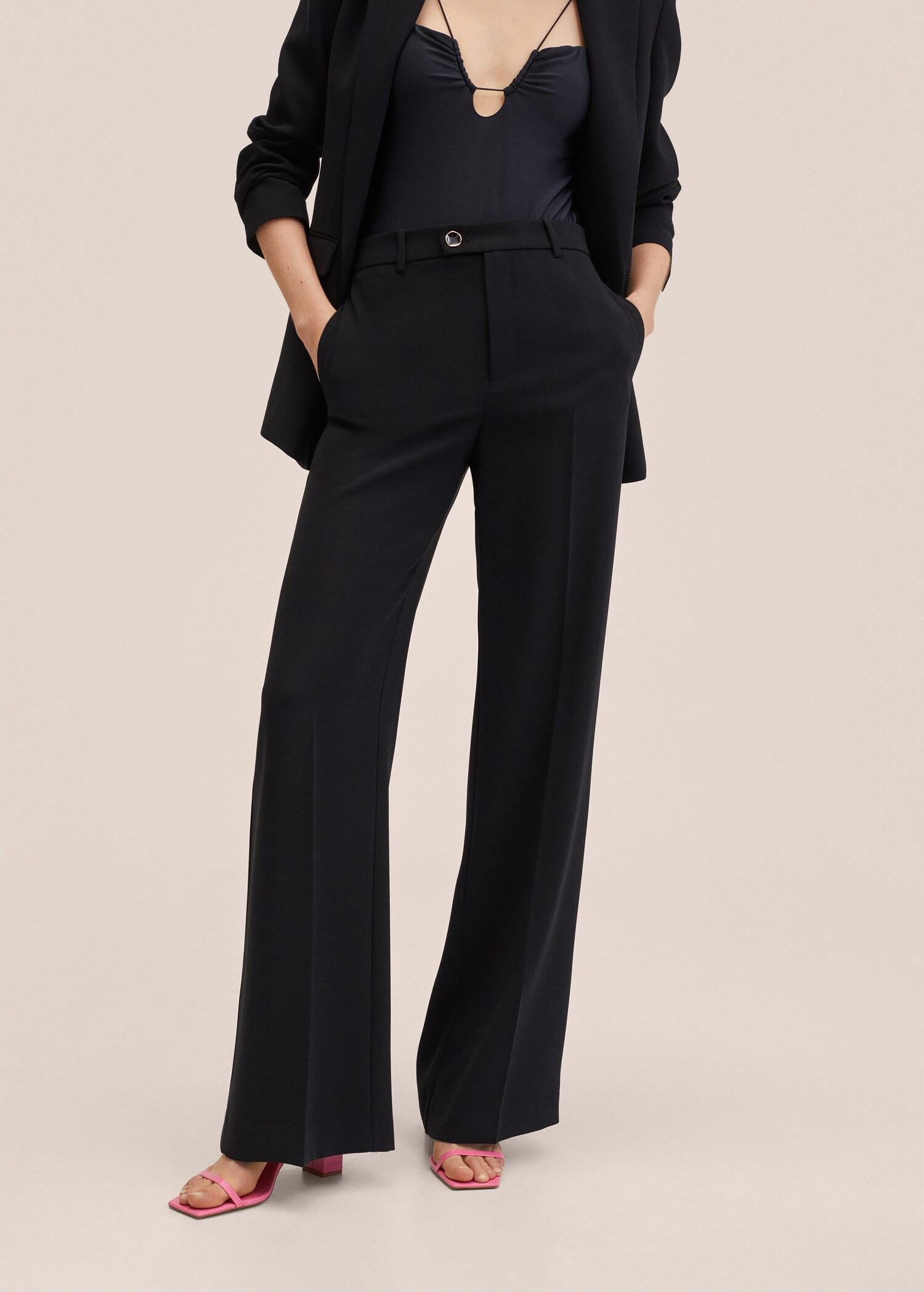 Wideleg suit trousers - Medium plane