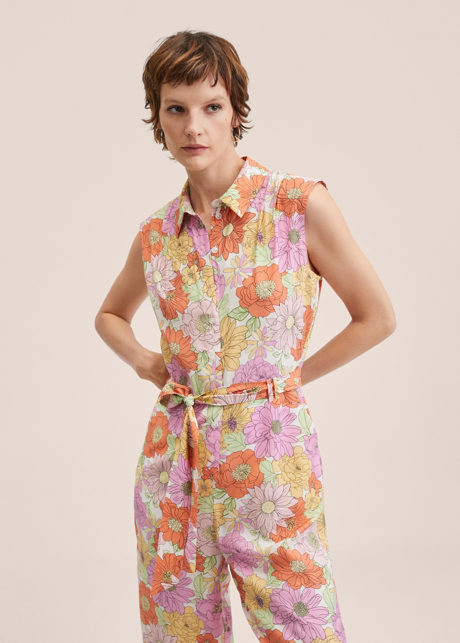 Belt printed jumpsuit - Medium plane