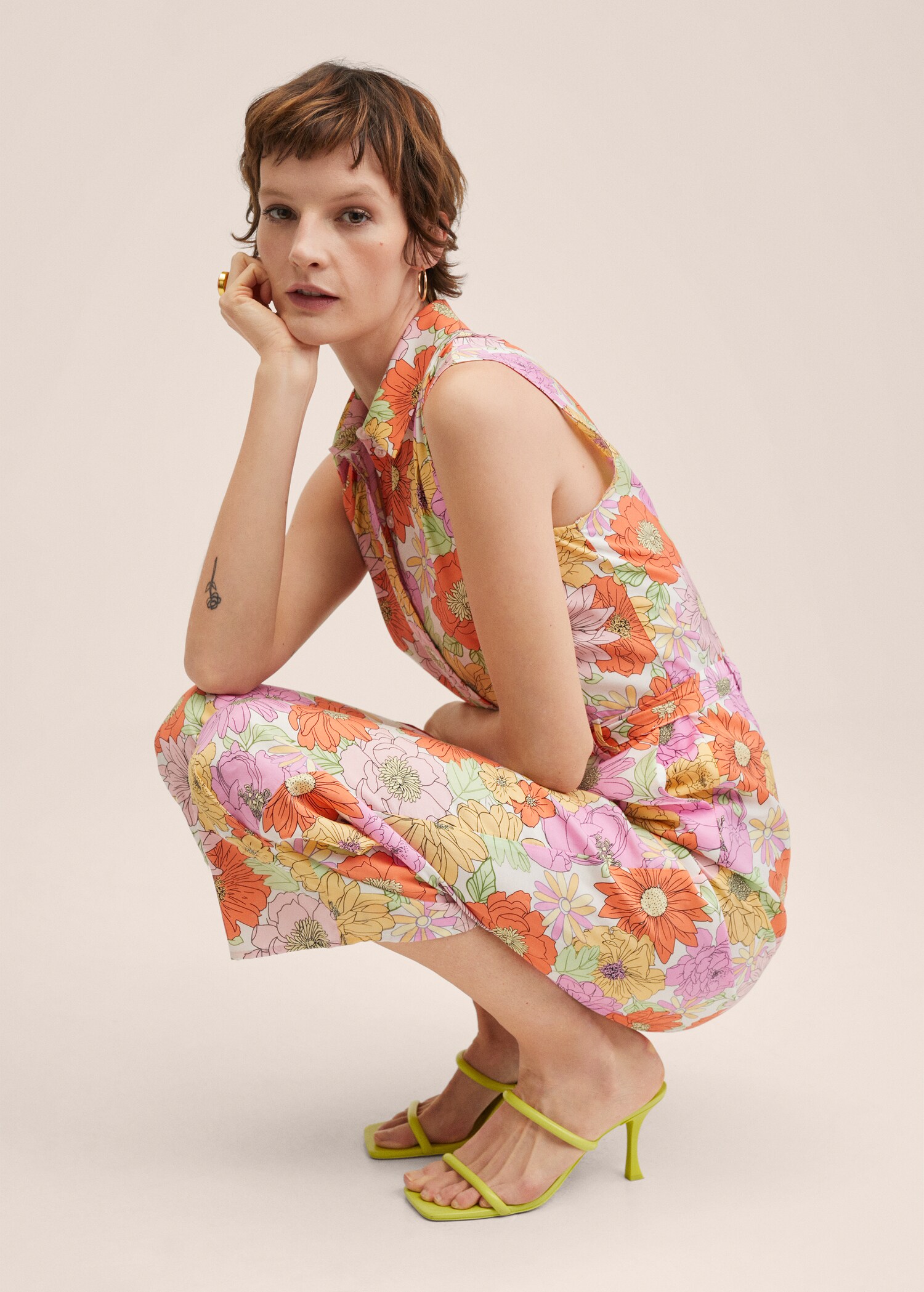 Belt printed jumpsuit - Details of the article 2
