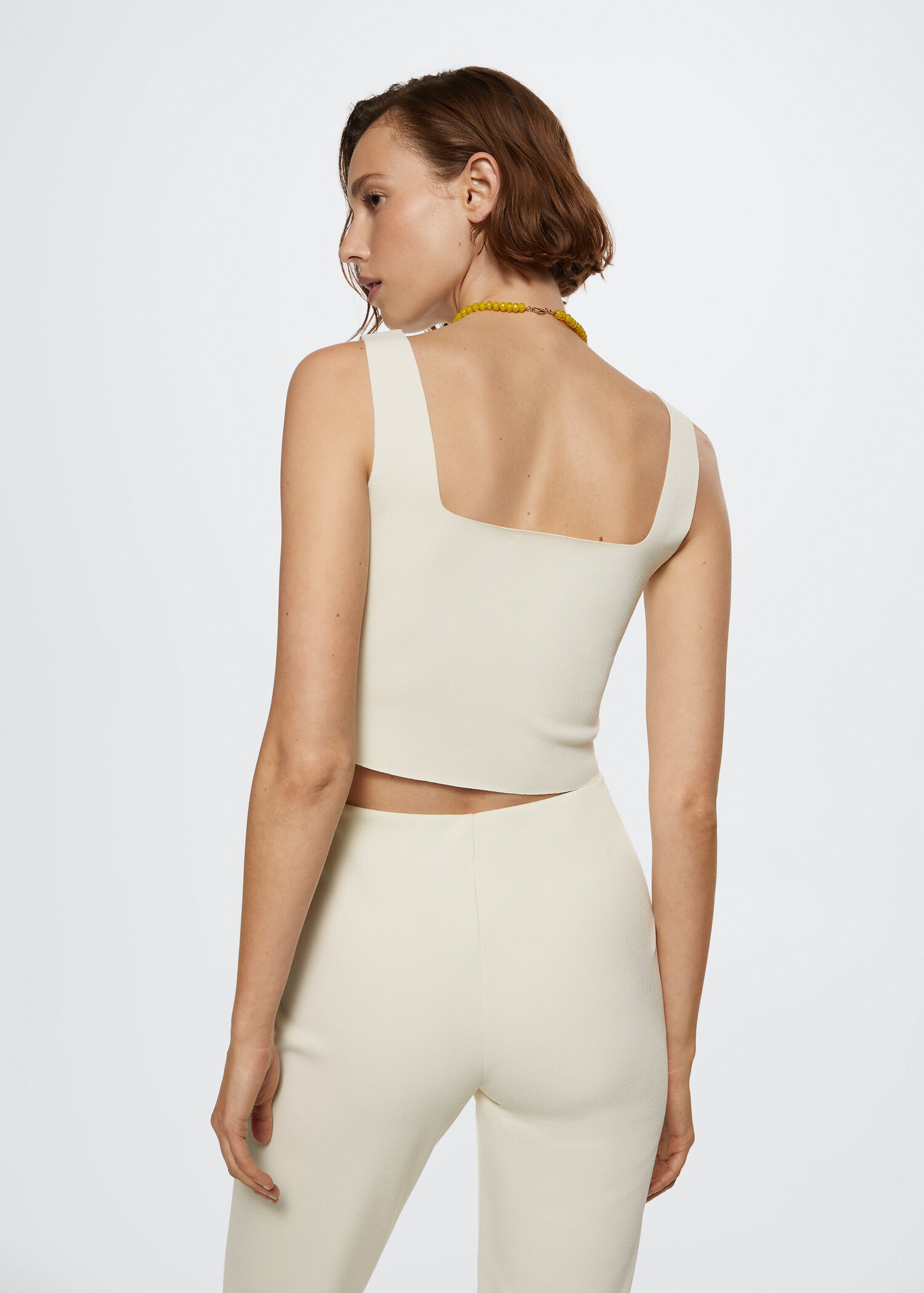 Knitted cropped top - Reverse of the article
