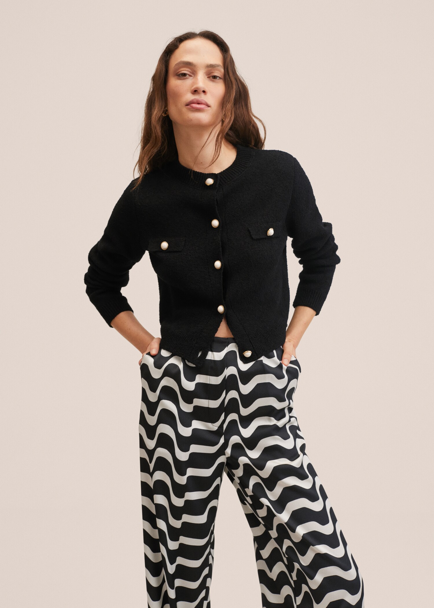 Pantalón recto estampado ondas - Detalle del artículo 1