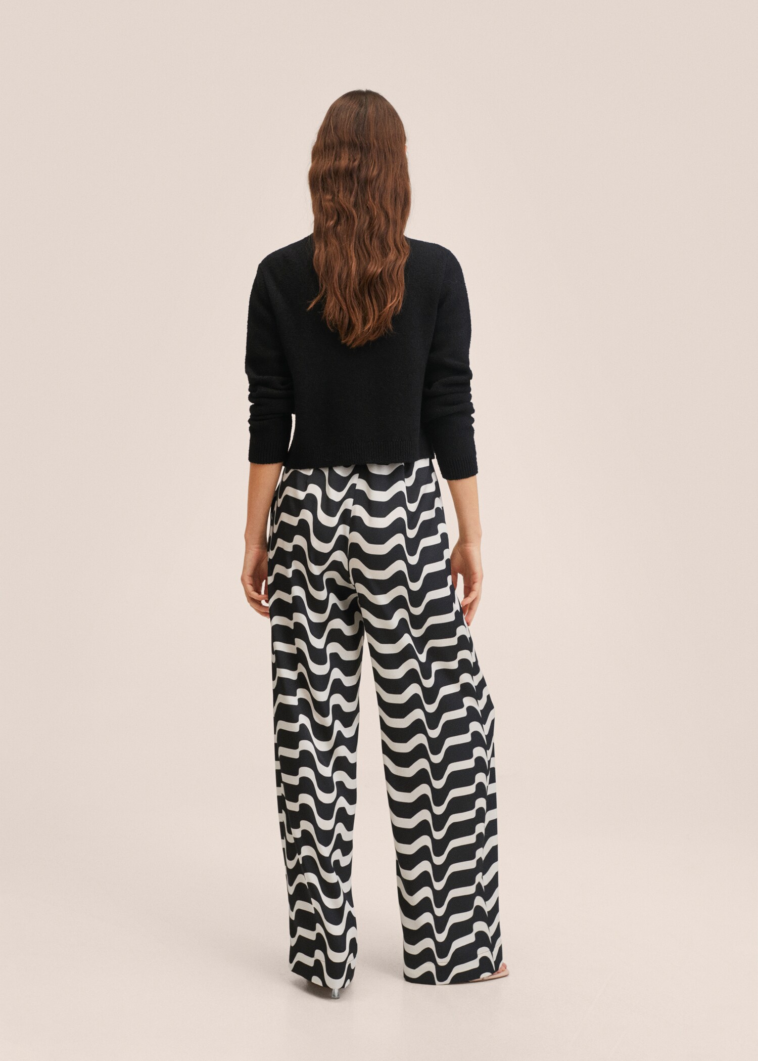 Pantalón recto estampado ondas - Reverso del artículo