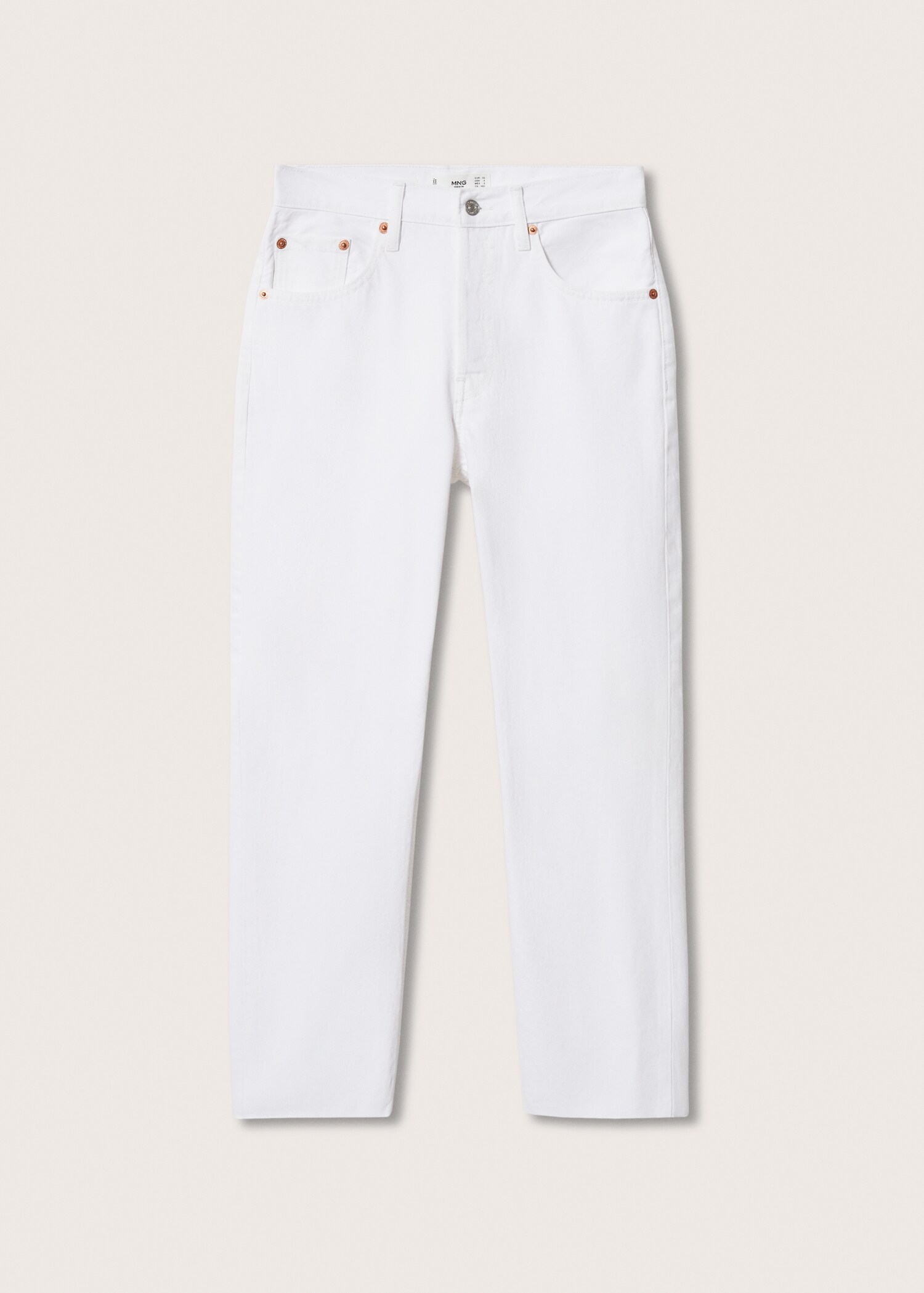 Raka jeans hög midja crop - Artikel utan modell