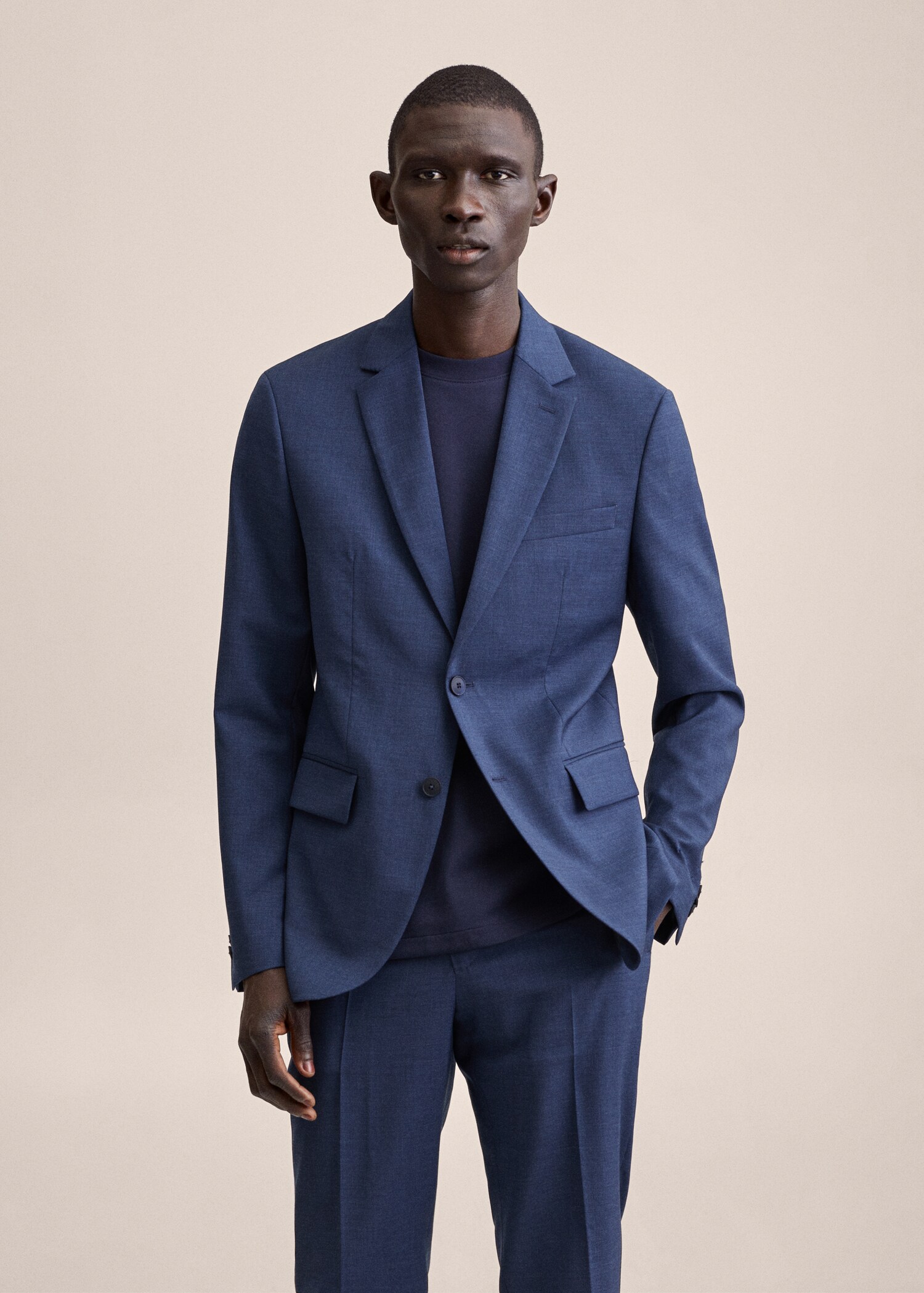 Slim Fit Anzugjacke aus Schurwolle - Mittlere Ansicht