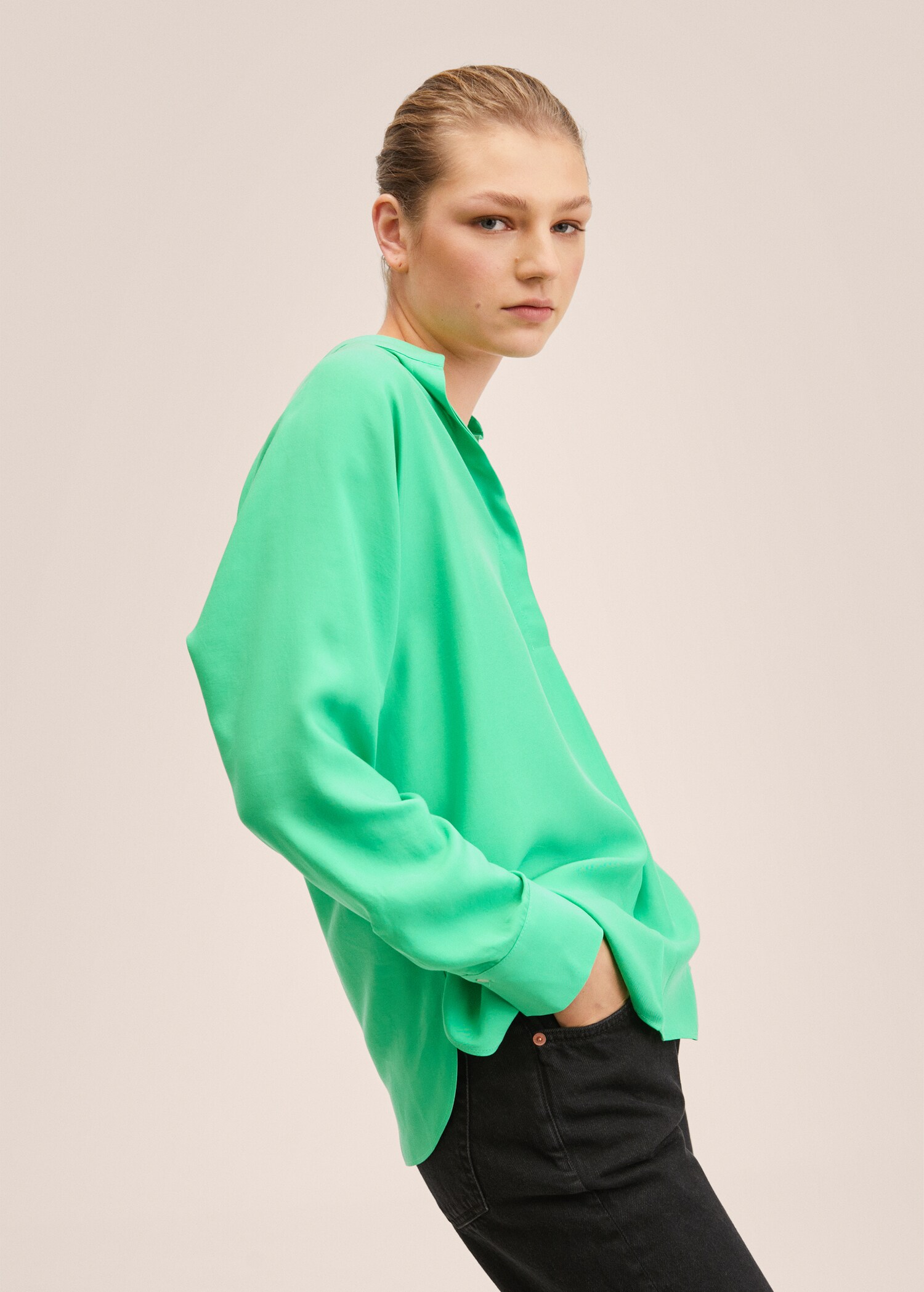 Oversized flowy lyocell  - Details of the article 1