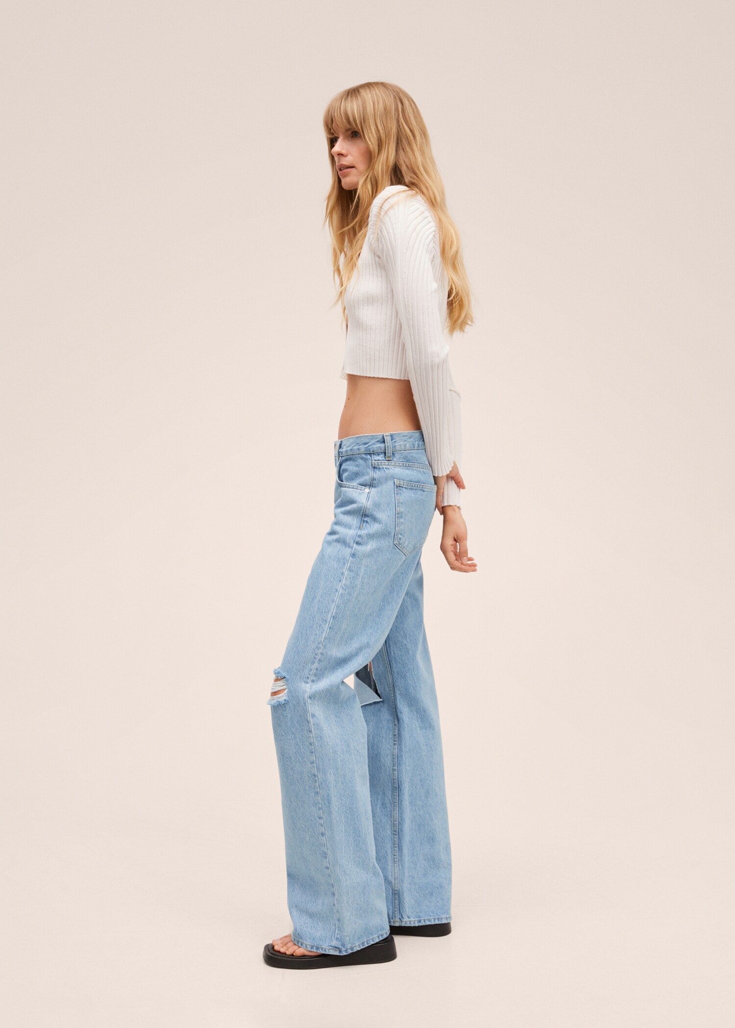 Wideleg-Jeans mit niedrigem Bund - Detail des Artikels 6