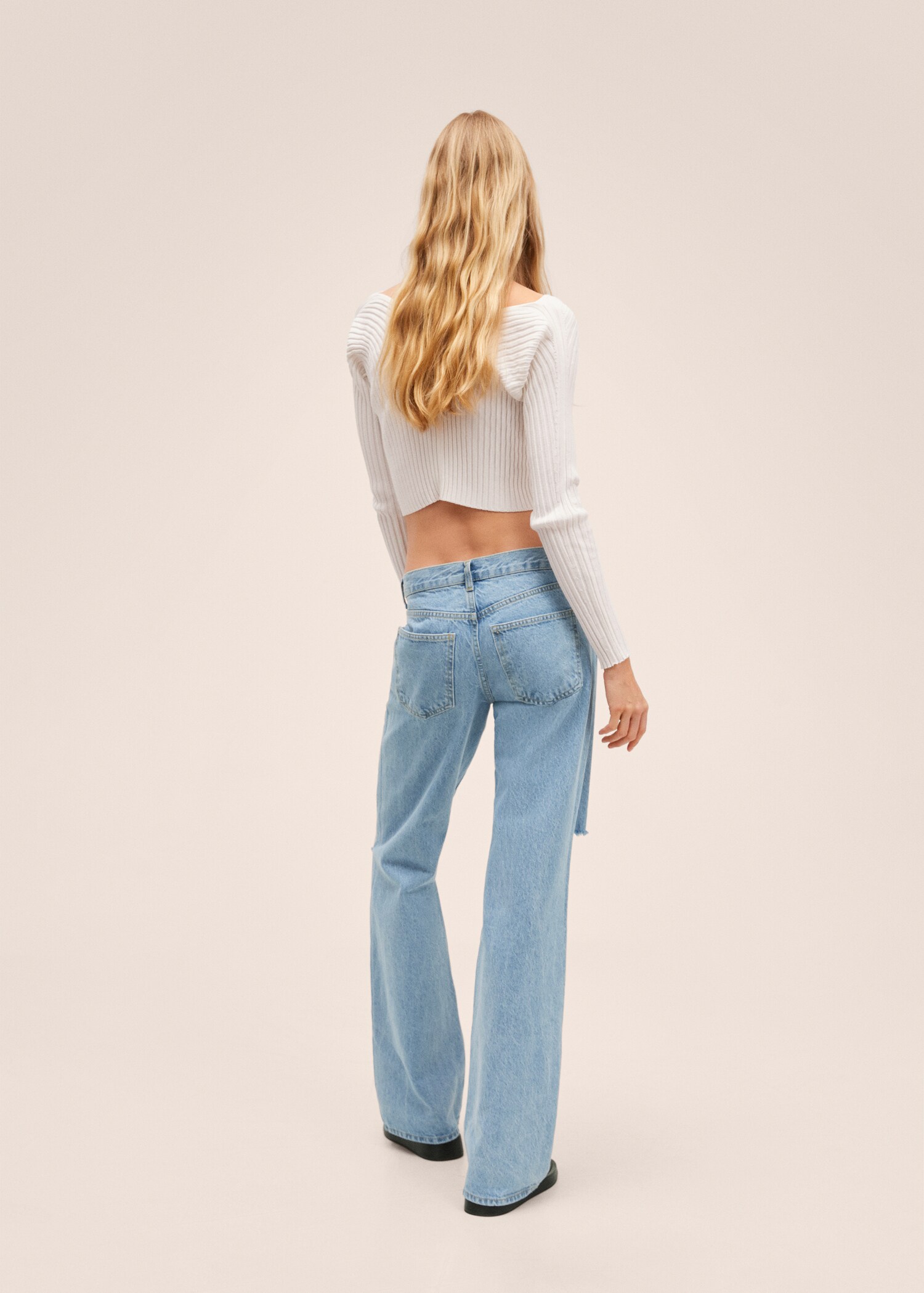 Wideleg-Jeans mit niedrigem Bund - Rückseite des Artikels