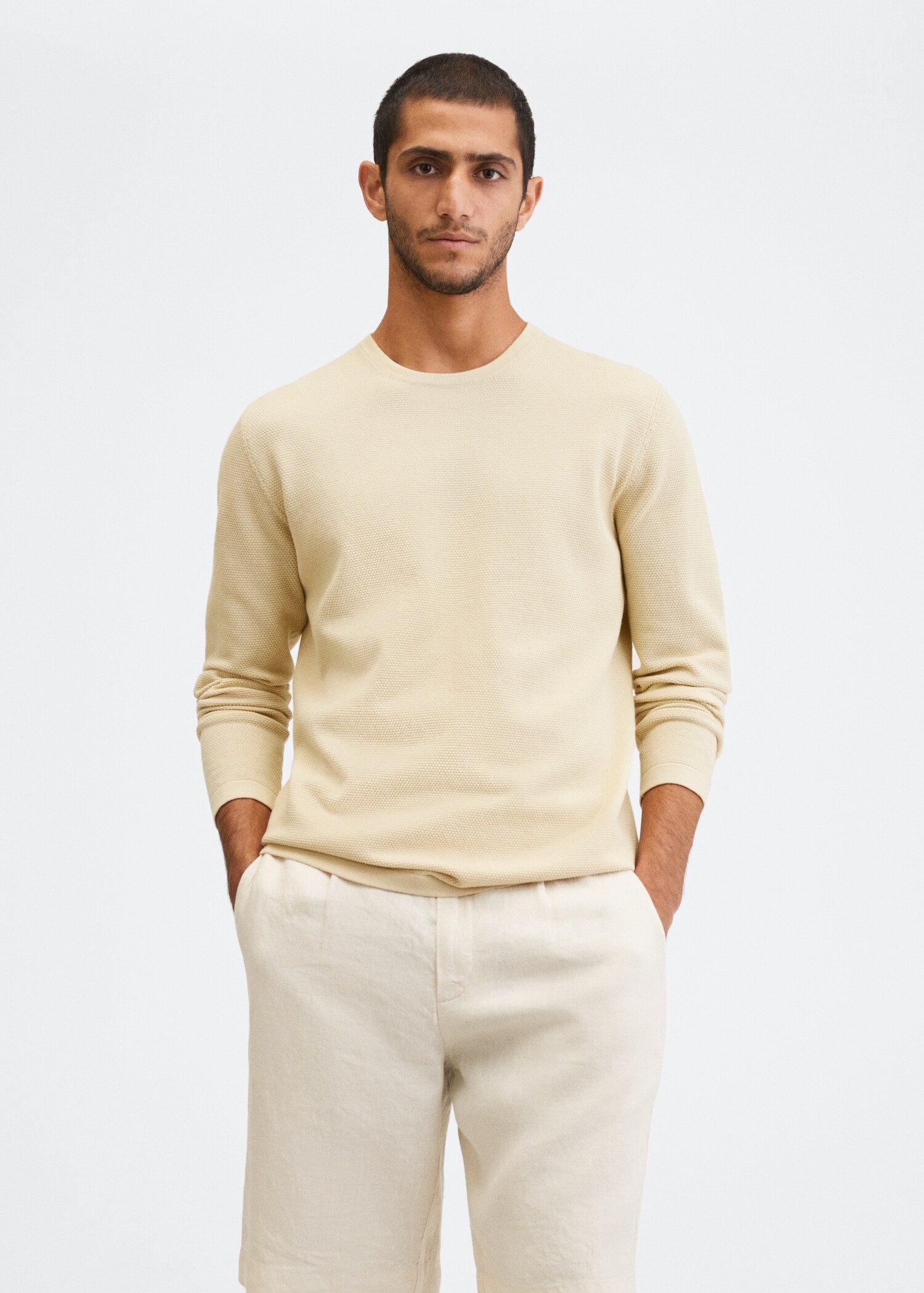 Fine-knit cotton sweater - Medium plane