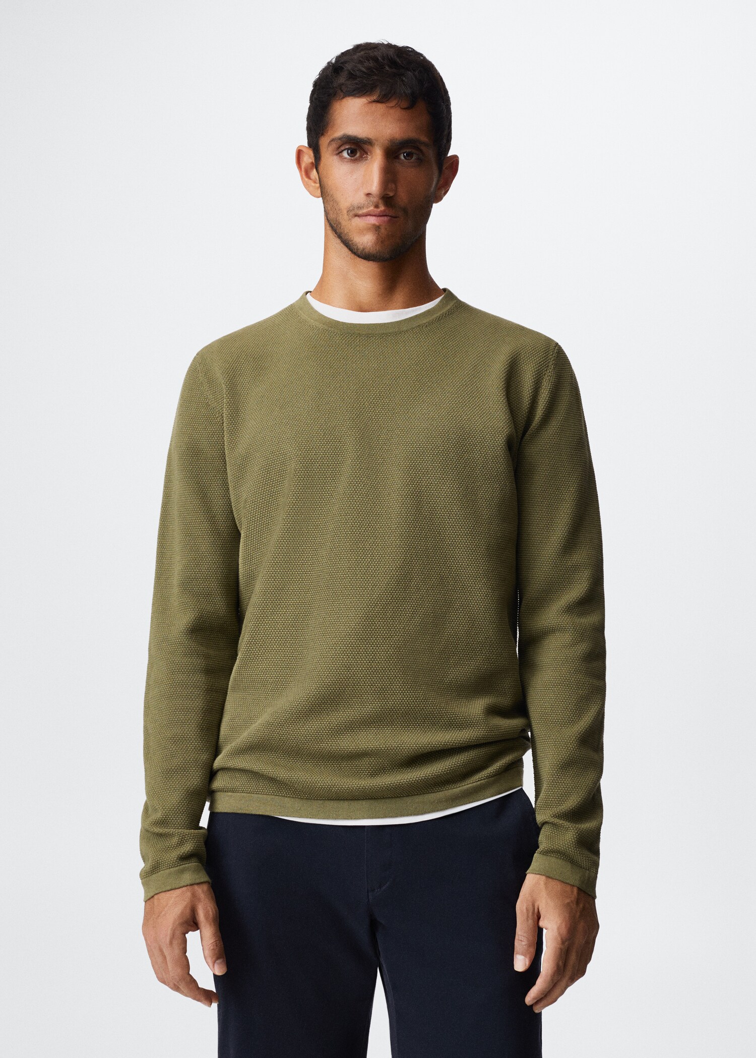 Fine-knit cotton sweater - Medium plane