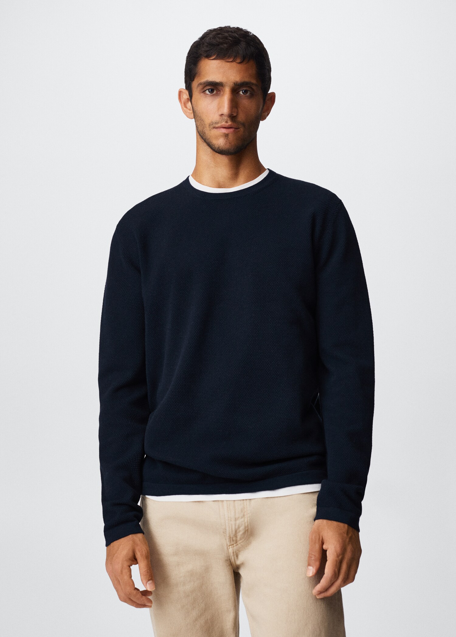 Fine-knit cotton sweater - Medium plane