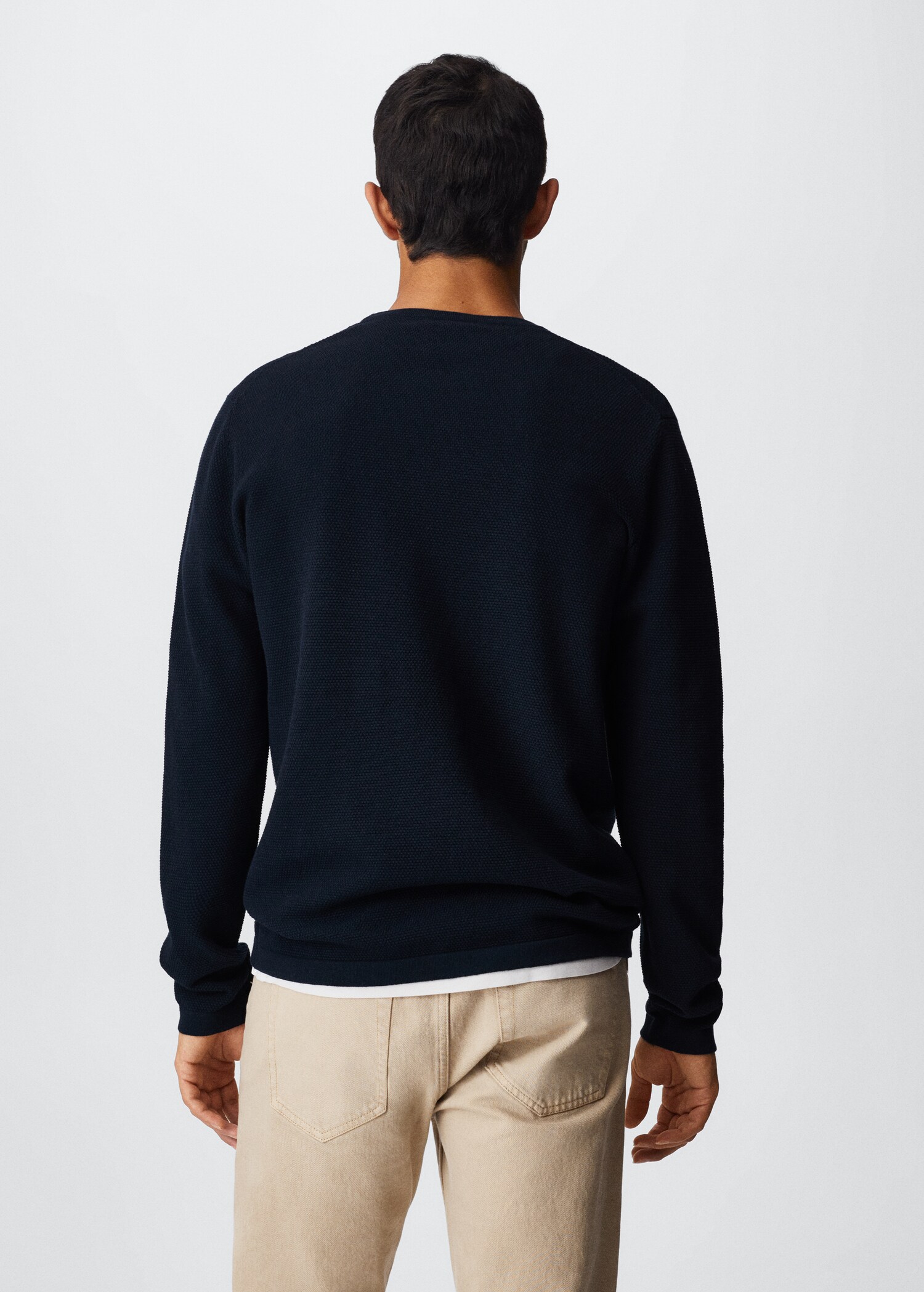 Fine-knit cotton sweater - Reverse of the article