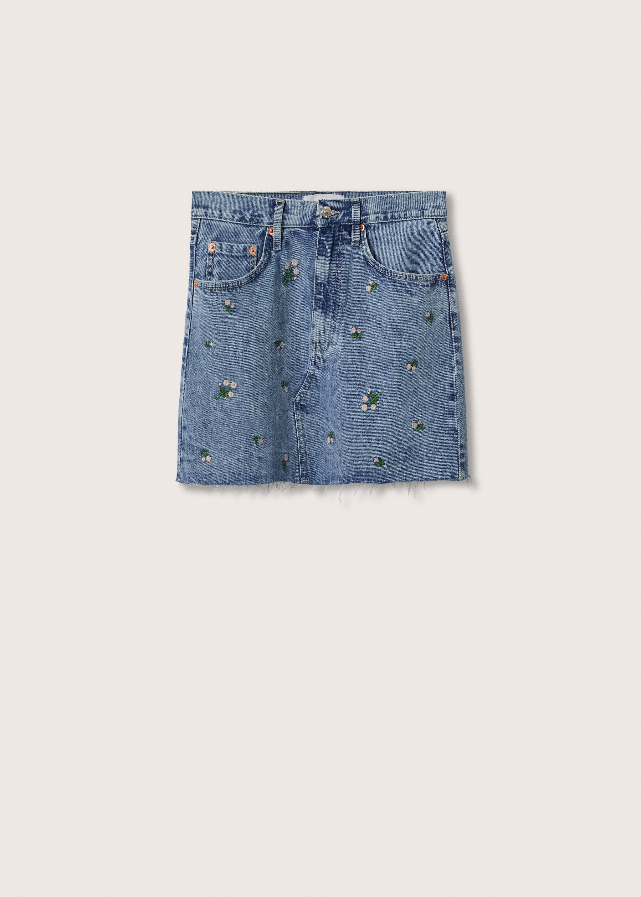 Floral embroidery denim skirt - Article without model