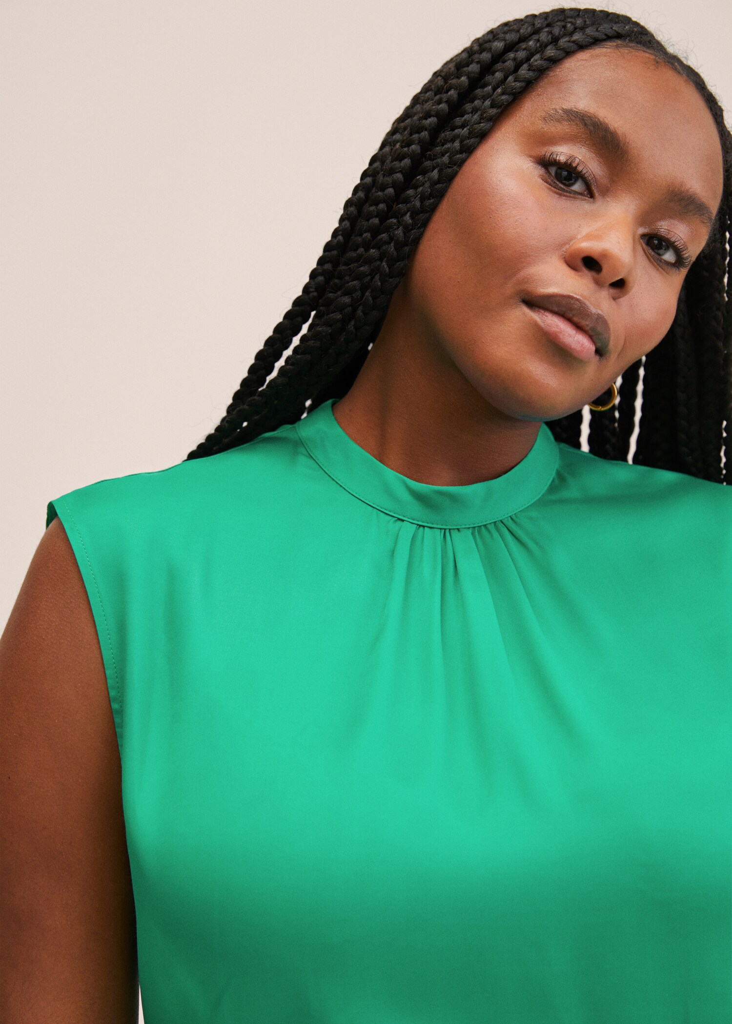 Button satin blouse - Details of the article 4