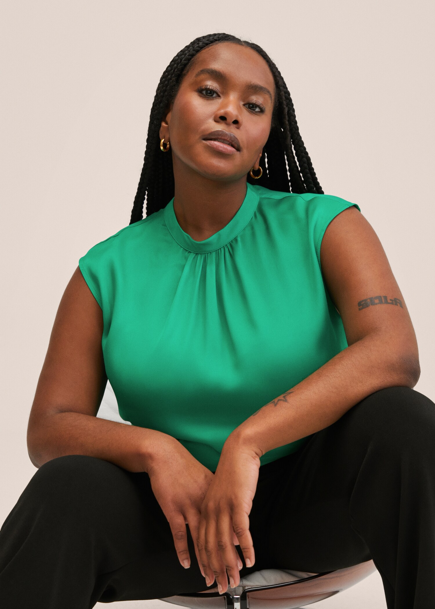 Button satin blouse - Details of the article 5