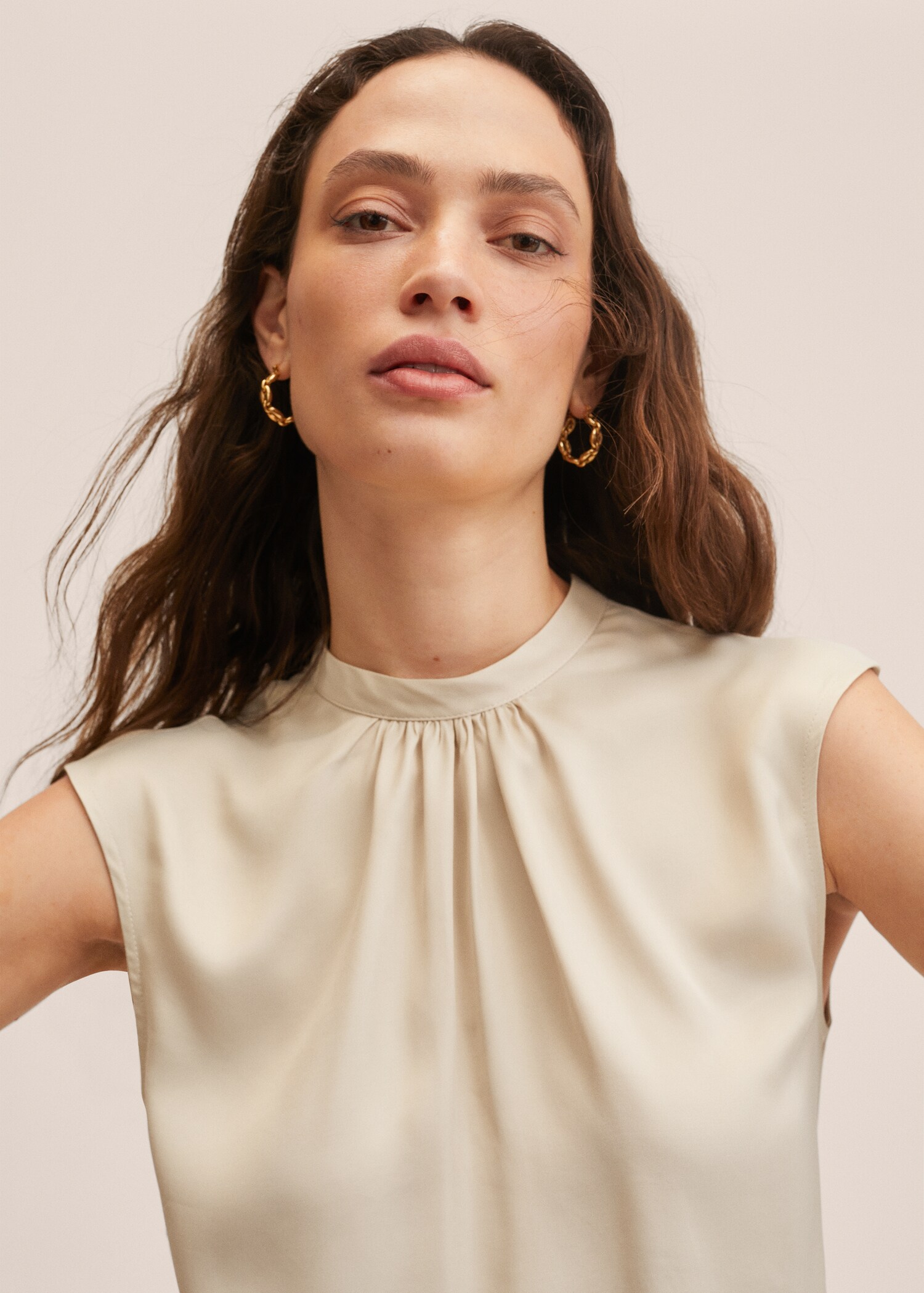 Button satin blouse - Details of the article 1
