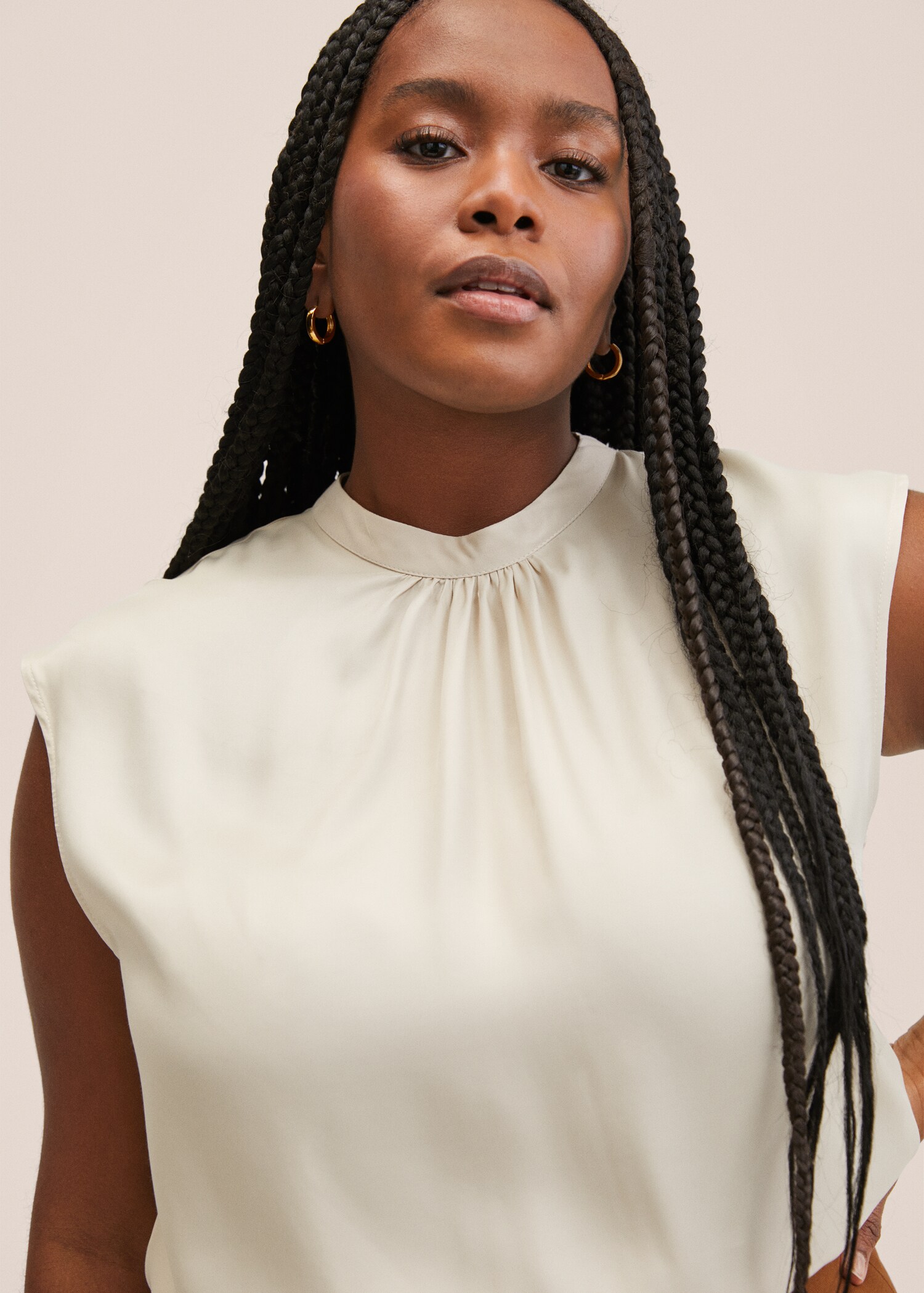 Button satin blouse - Details of the article 4
