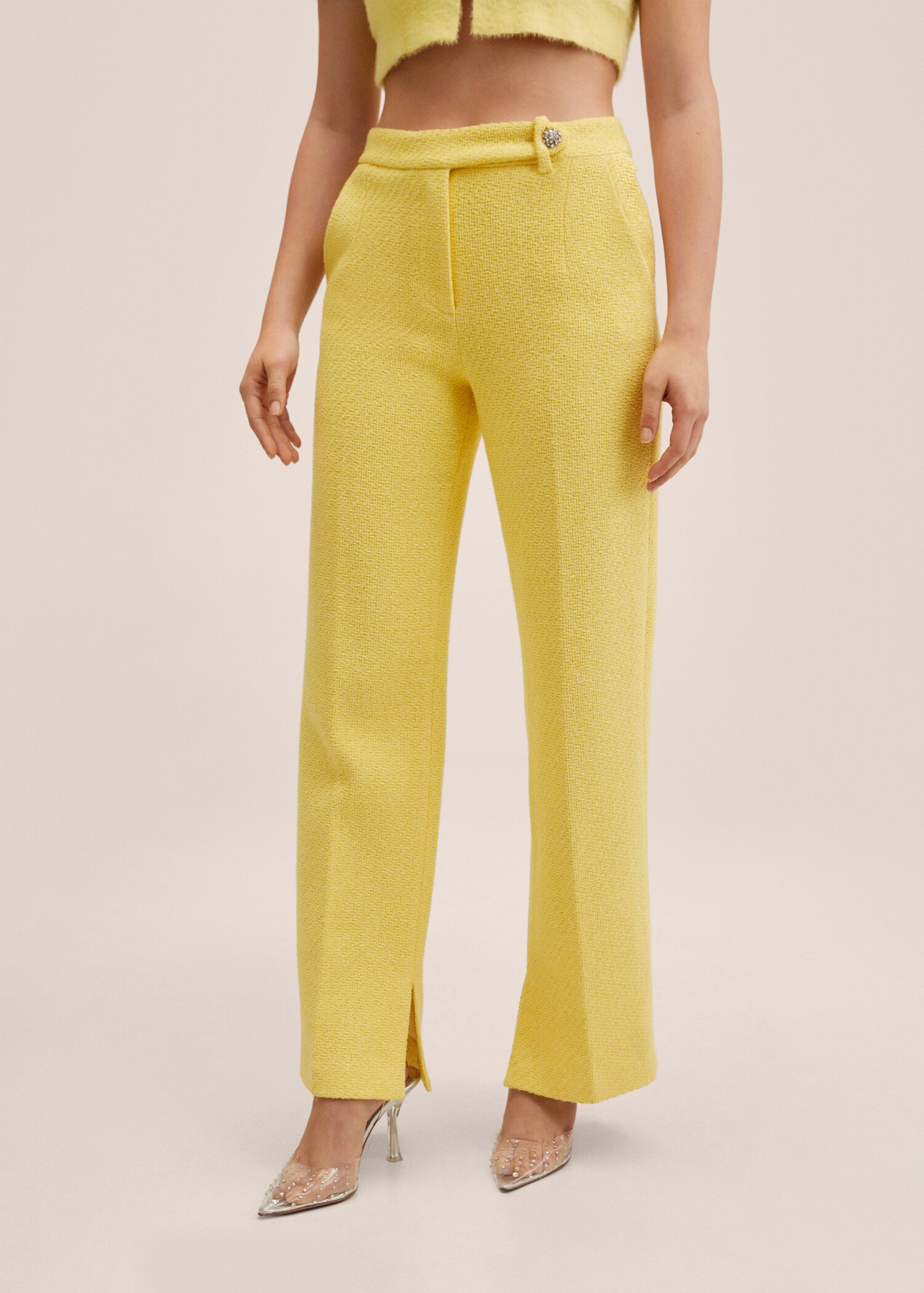 Pantalón recto tweed - Plano medio