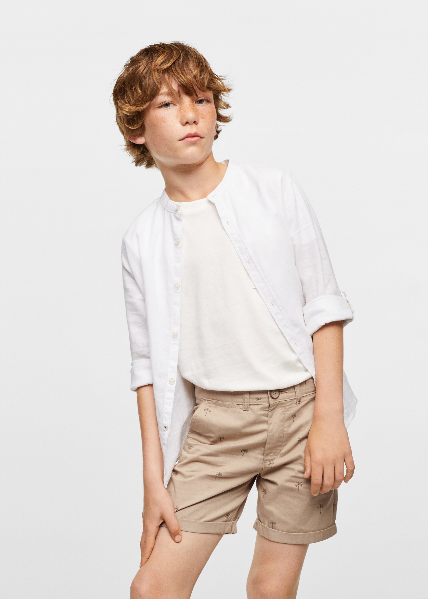 Printed cotton bermuda shorts - Medium plane