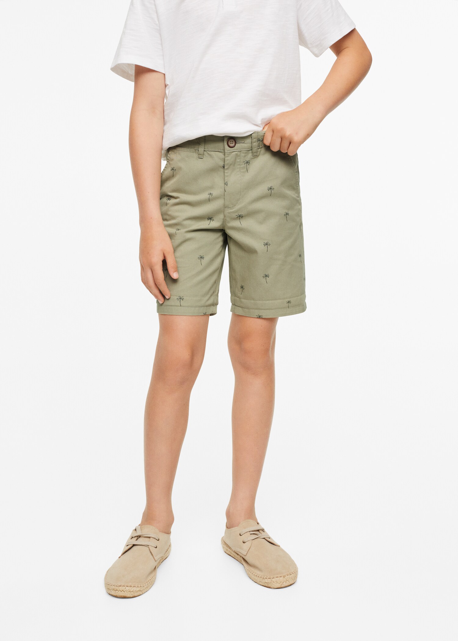 Printed cotton bermuda shorts - Details of the article 1