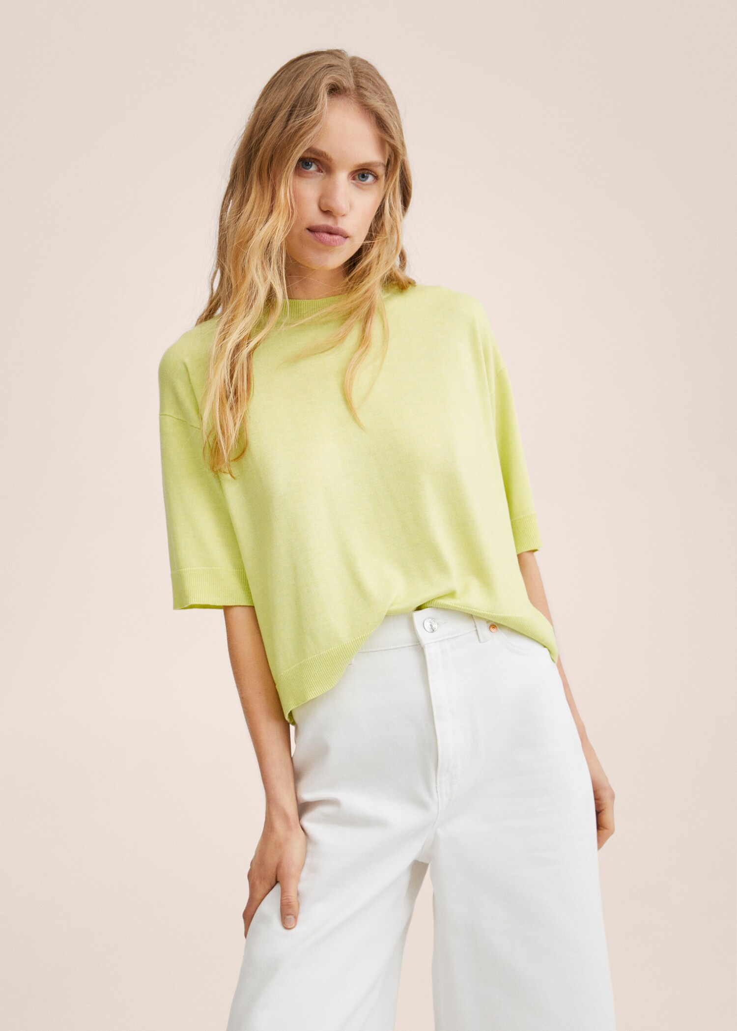 T-shirt en maille fine - Plan moyen