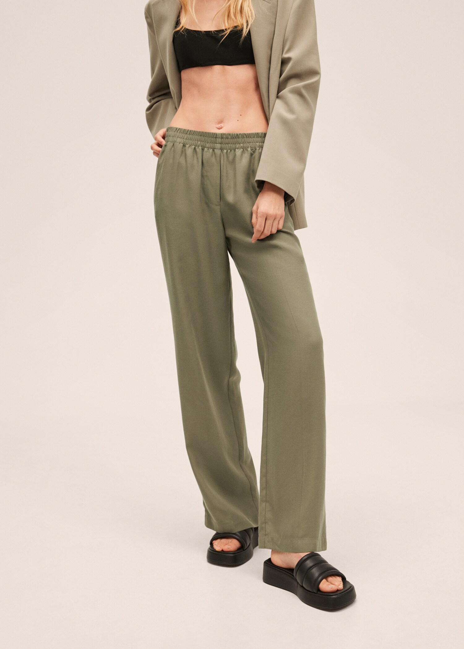 Straight lyocell trousers - Medium plane